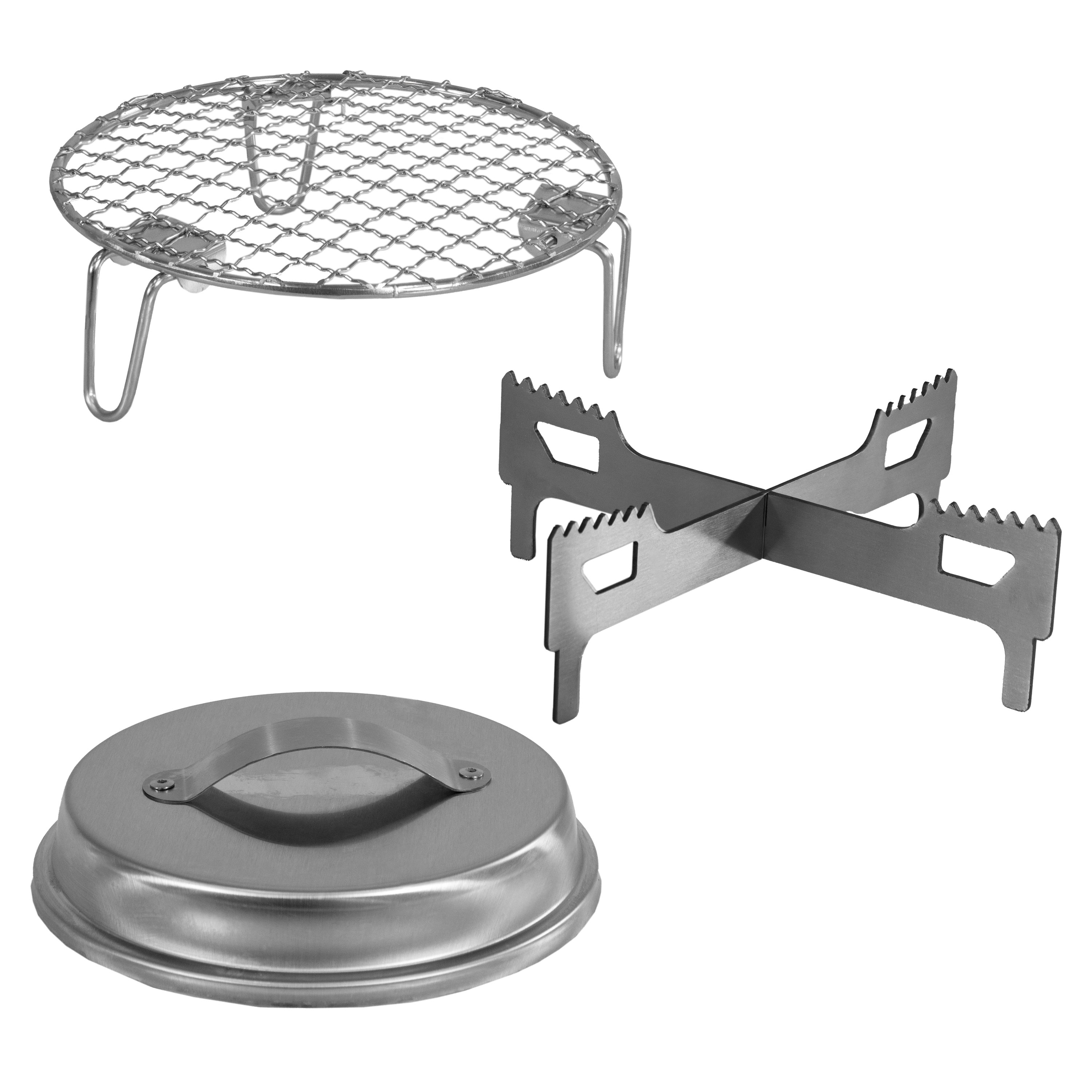 3-Piece Stainless Steel Smokeless Fire Pit Accessory Kit - 7 in (17.8 cm) Diameter