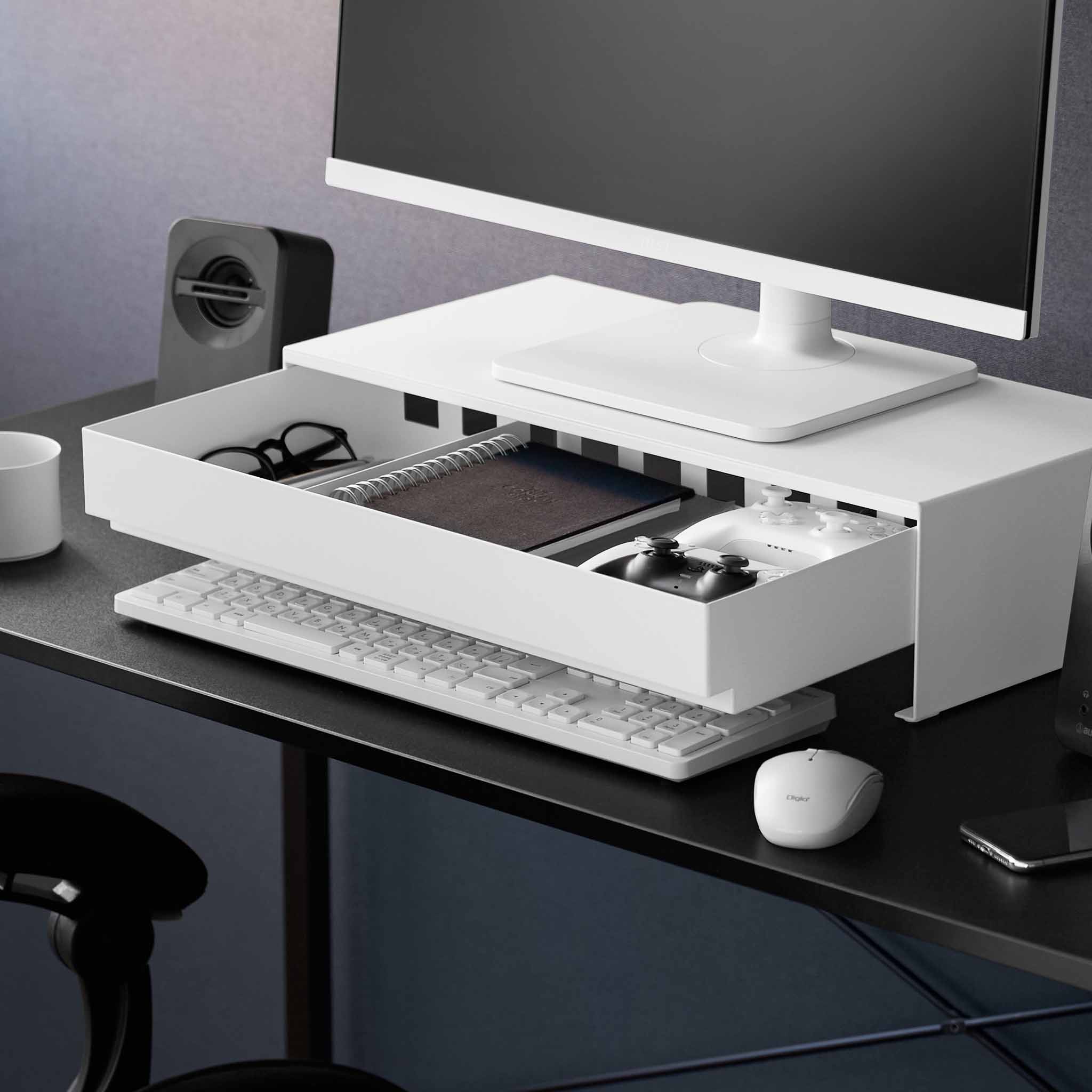 Monitor Stand with Drawer : More Storage with Built-In Drawer