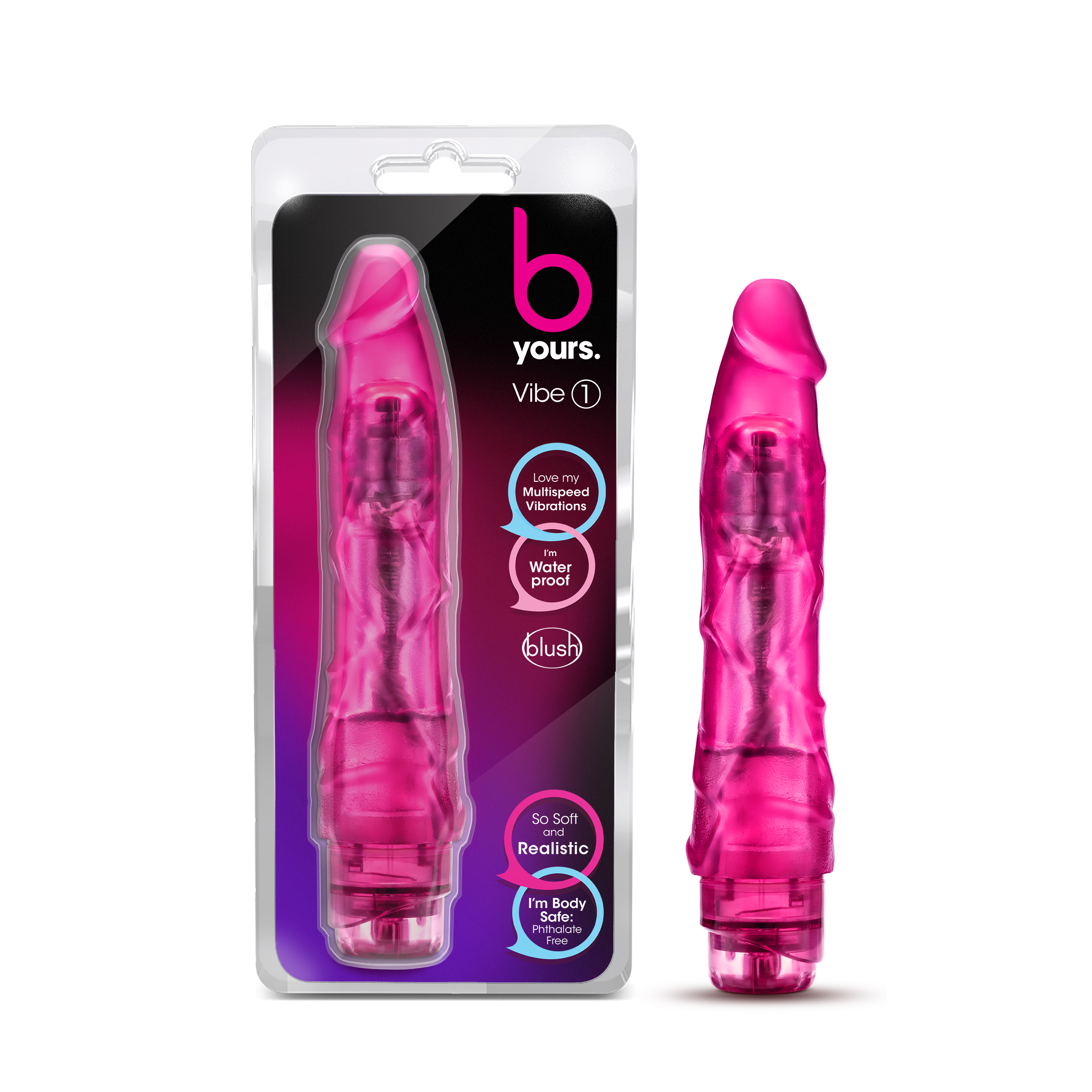 Blush B Yours Vibe #1 Realistic Pink 9-Inch Long Vibrating Dildo