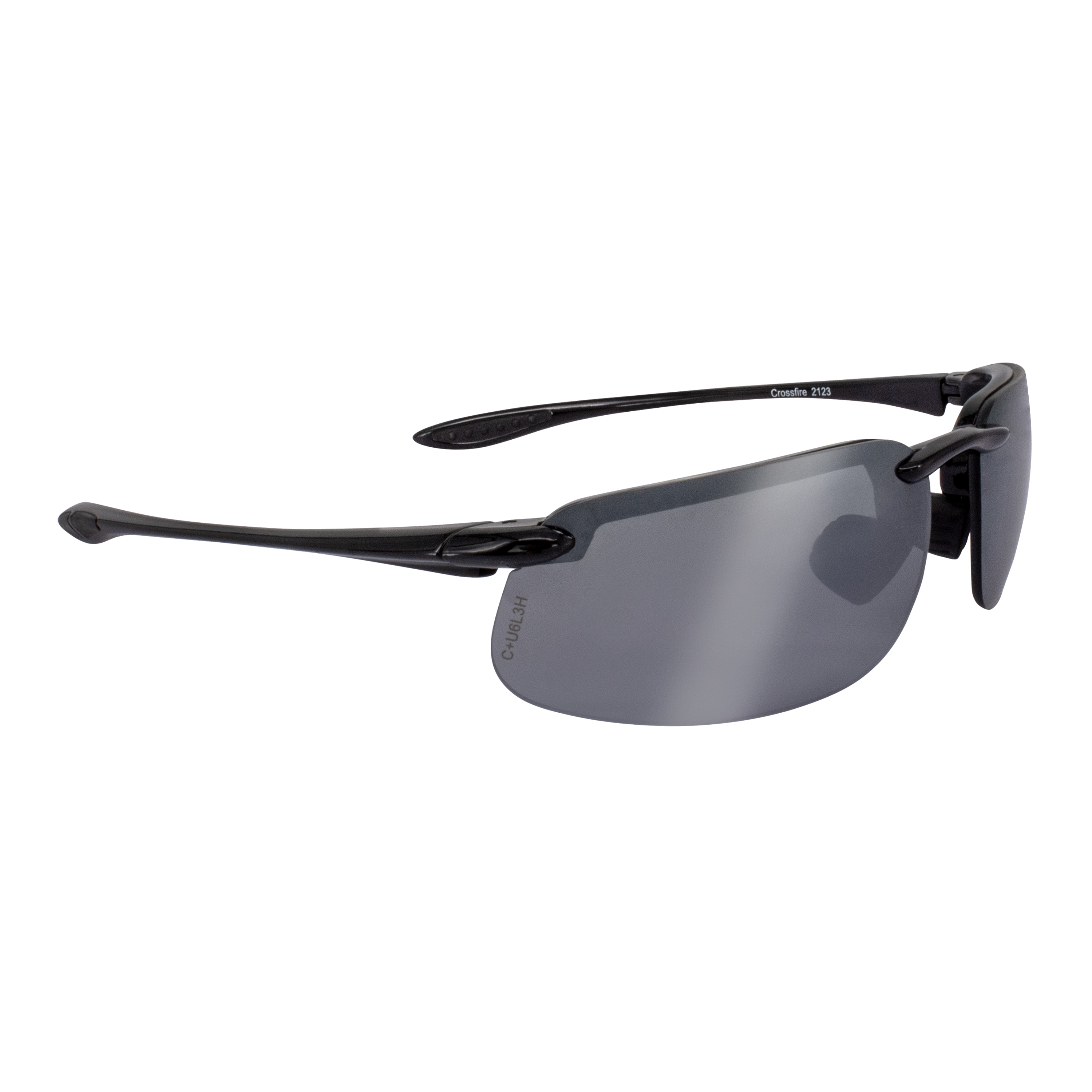 ES4 Premium Safety Eyewear - Shiny Black Frame - Silver Mirror Lens