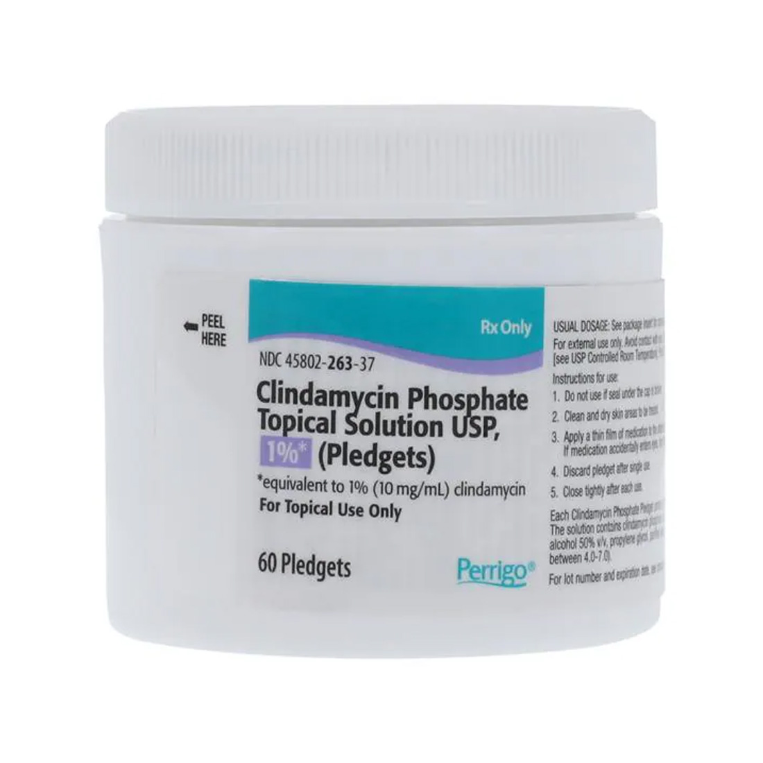 Clindamycin Phosphate Topical Solution, 1% (Pledgets) - 60/Jar