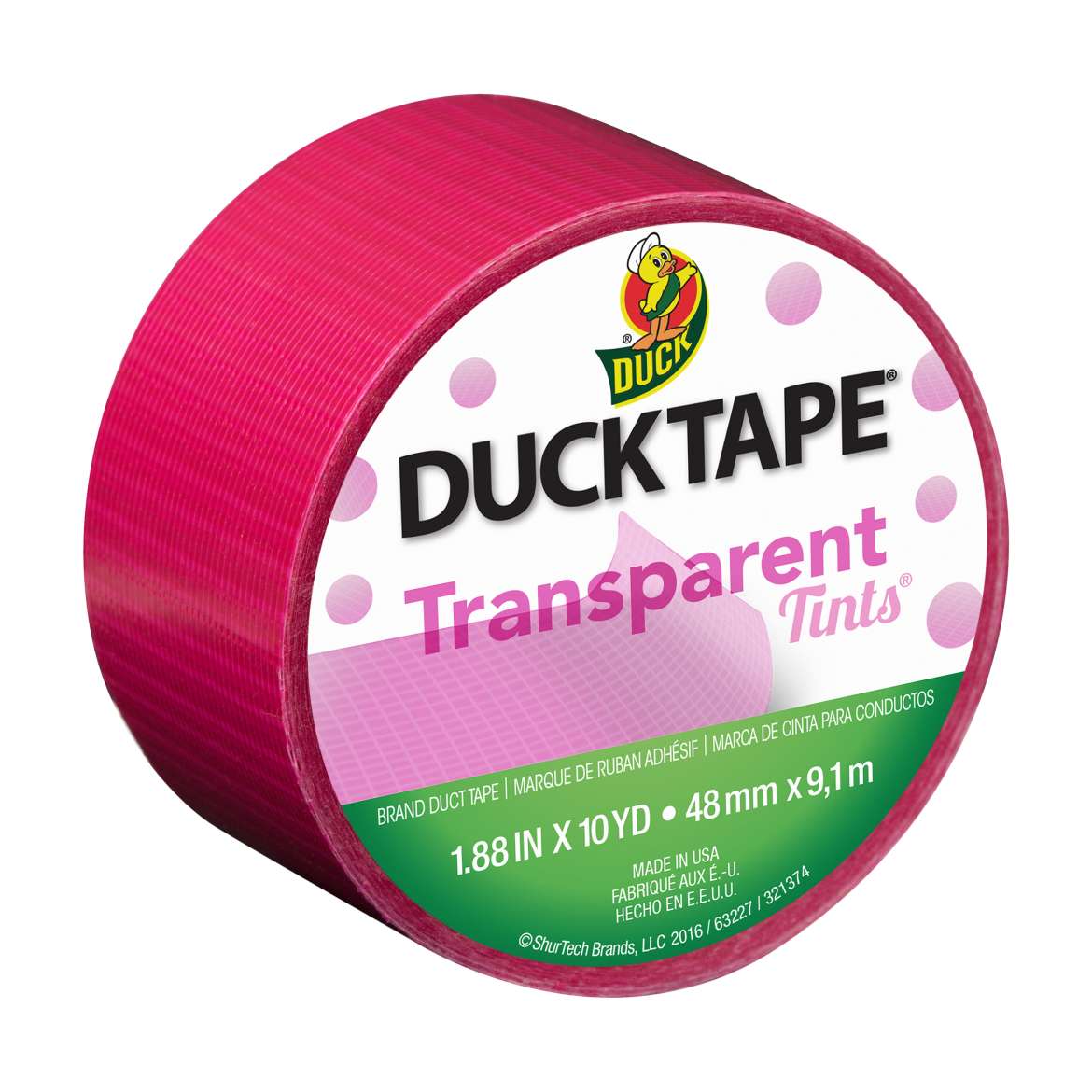 Transparent Tints Duck Tape® Brand Duct Tape - Fuchsia, 1.88 in. x 10 yd. Image