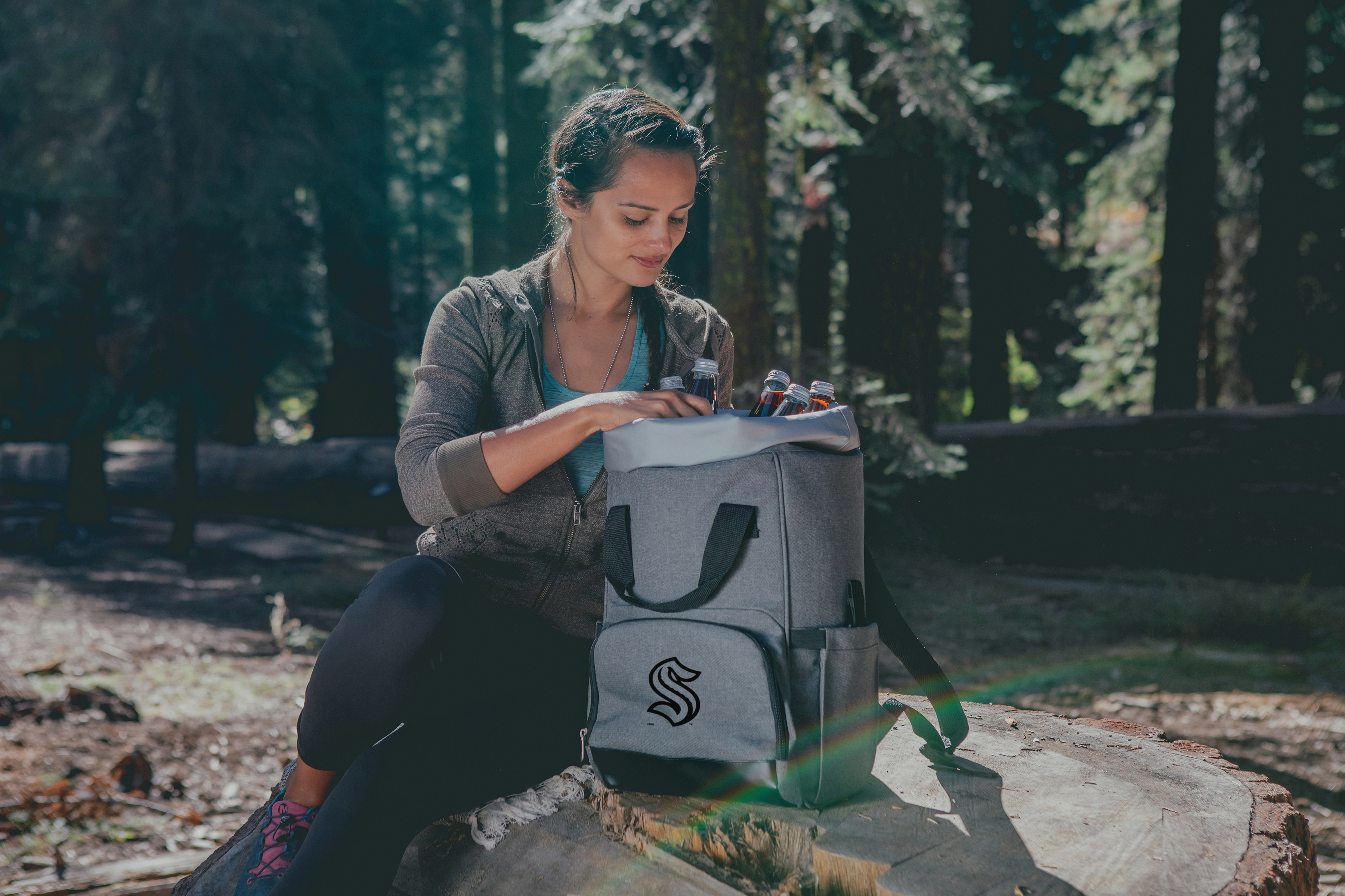 Seattle Kraken - On The Go Roll-Top Backpack Cooler