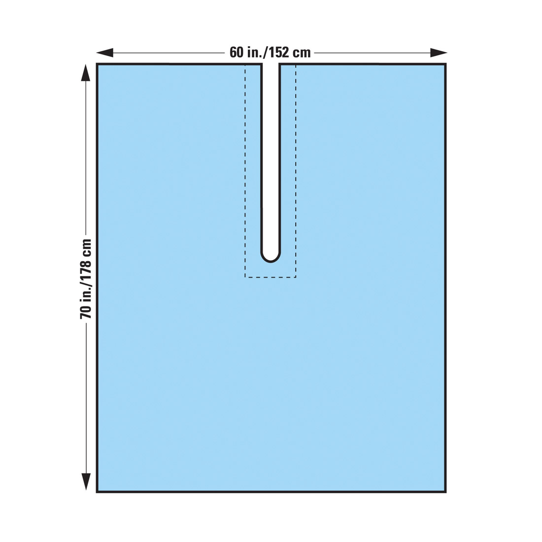 Drape Split 60" x 70" 4" x 21"Split w/Adhesive