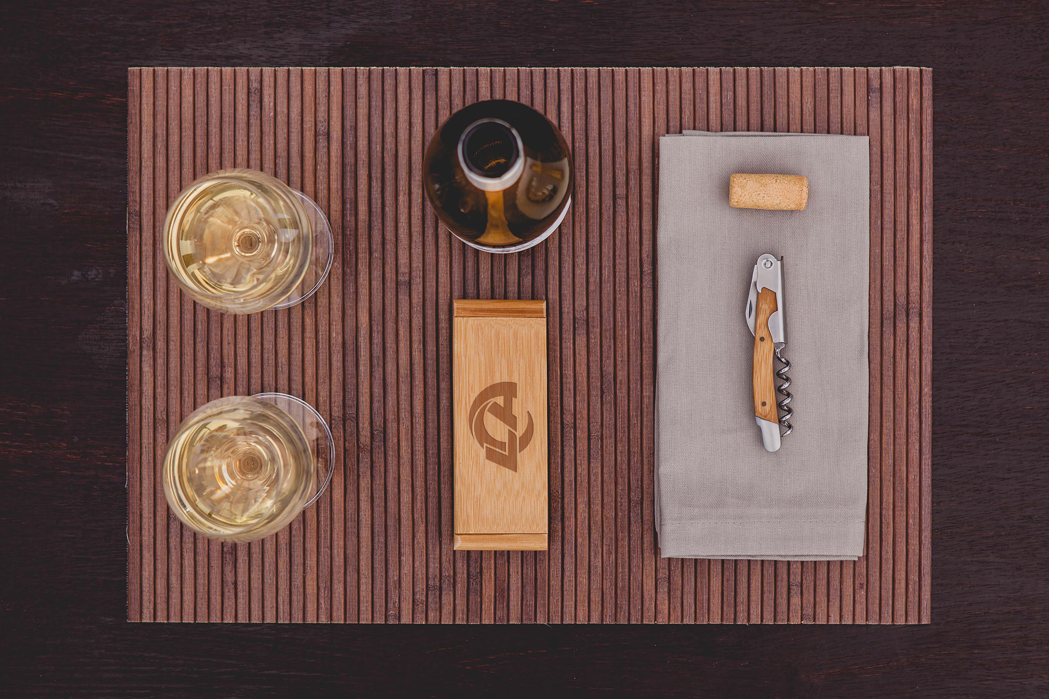 Los Angeles Rams - Elan Deluxe Corkscrew In Bamboo Box