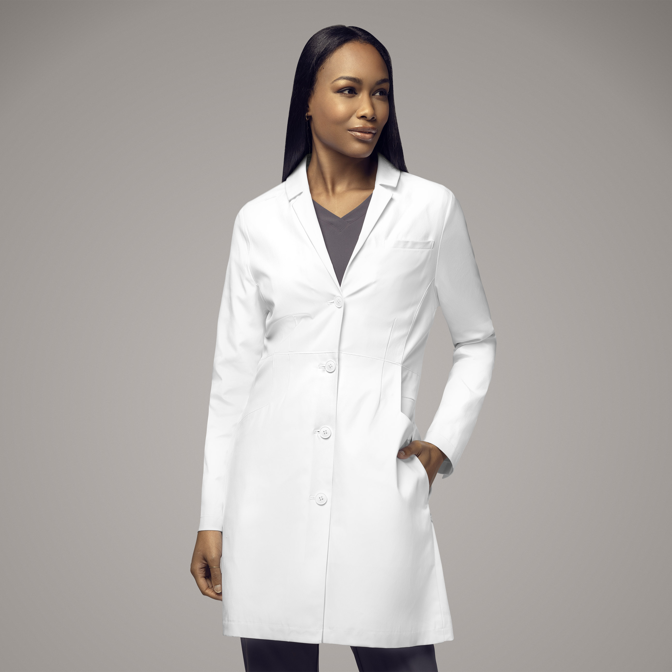 Slate Women&#8216;s 35 Inch Doctors Coat-Wonder Wink