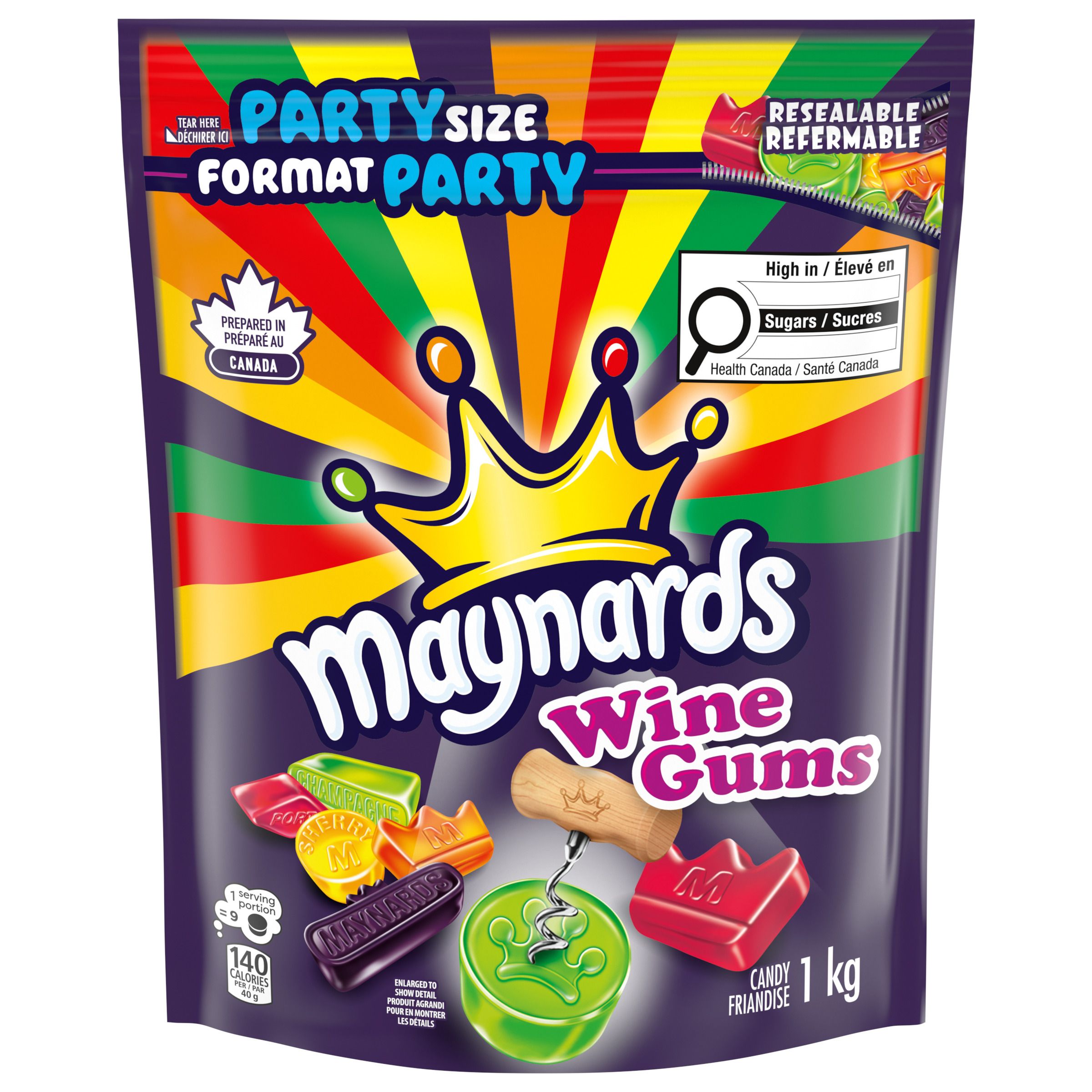 MAYNARDS WINE GUMS PARTY SIZE CANDY 1KG-1