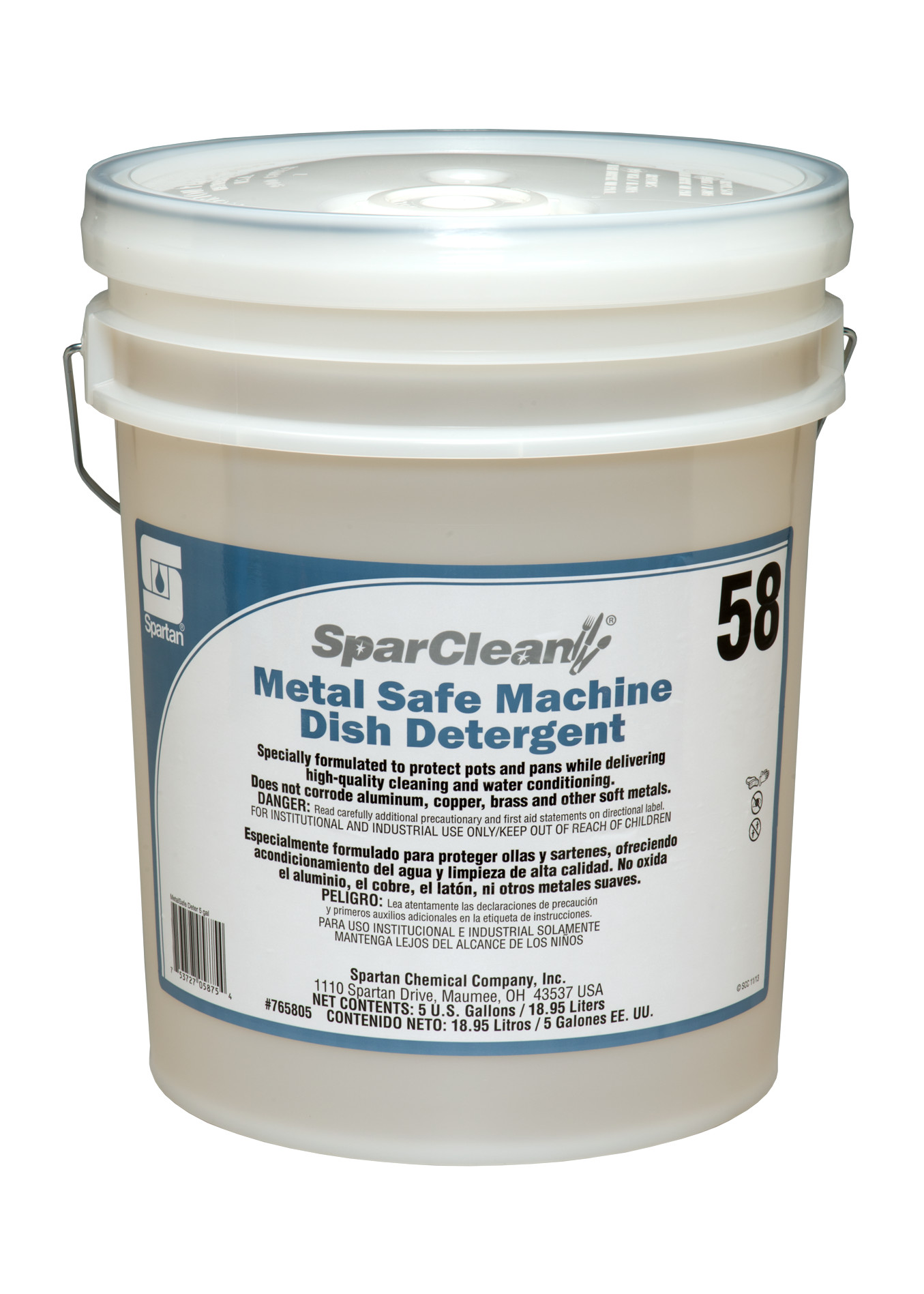 Spartan Chemical Company SparClean Metal Safe Machine Dish Detergent 58, 5 GAL PAIL