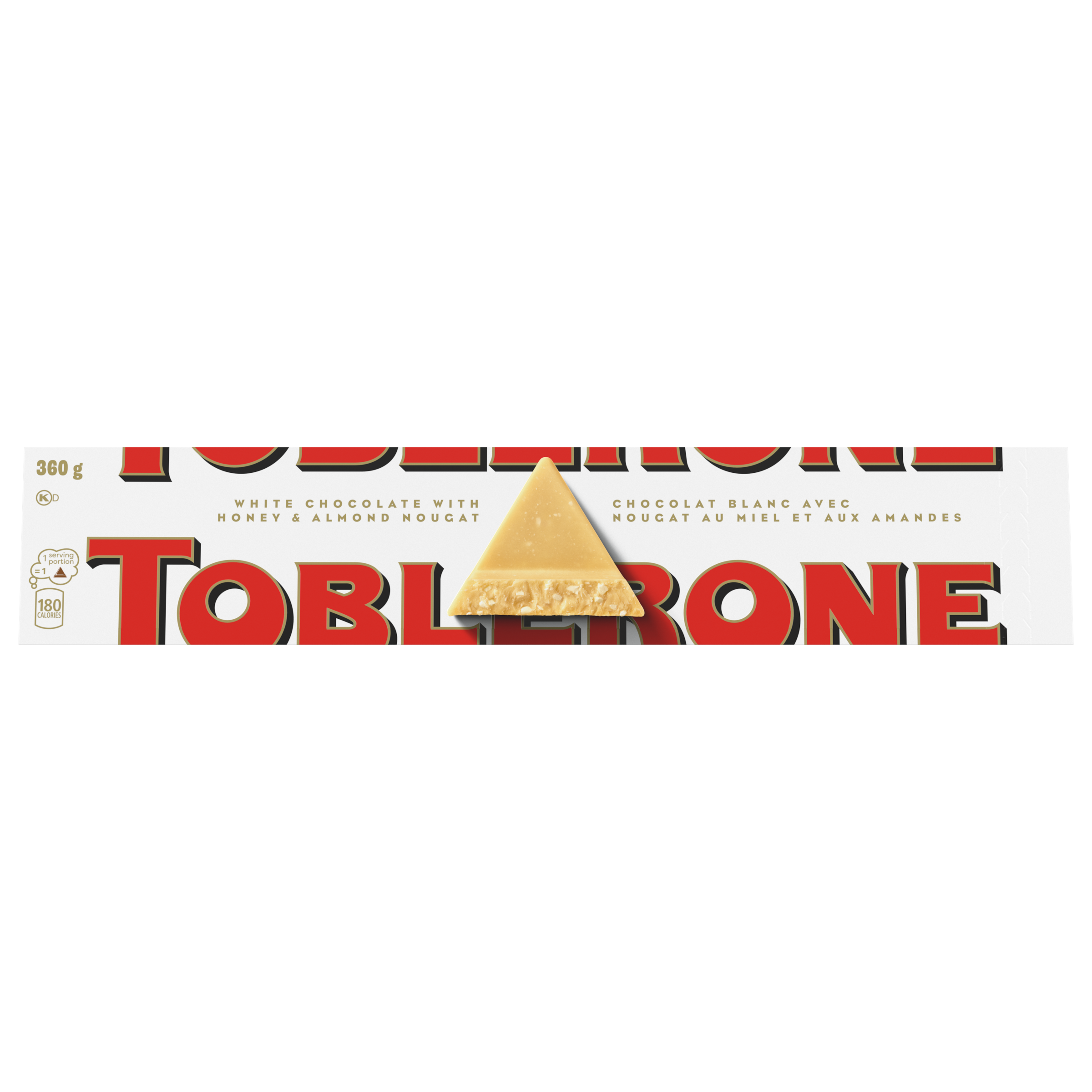 TOBLERONE White Chocolate with Honey and Almond Nougat Bar (360 g)