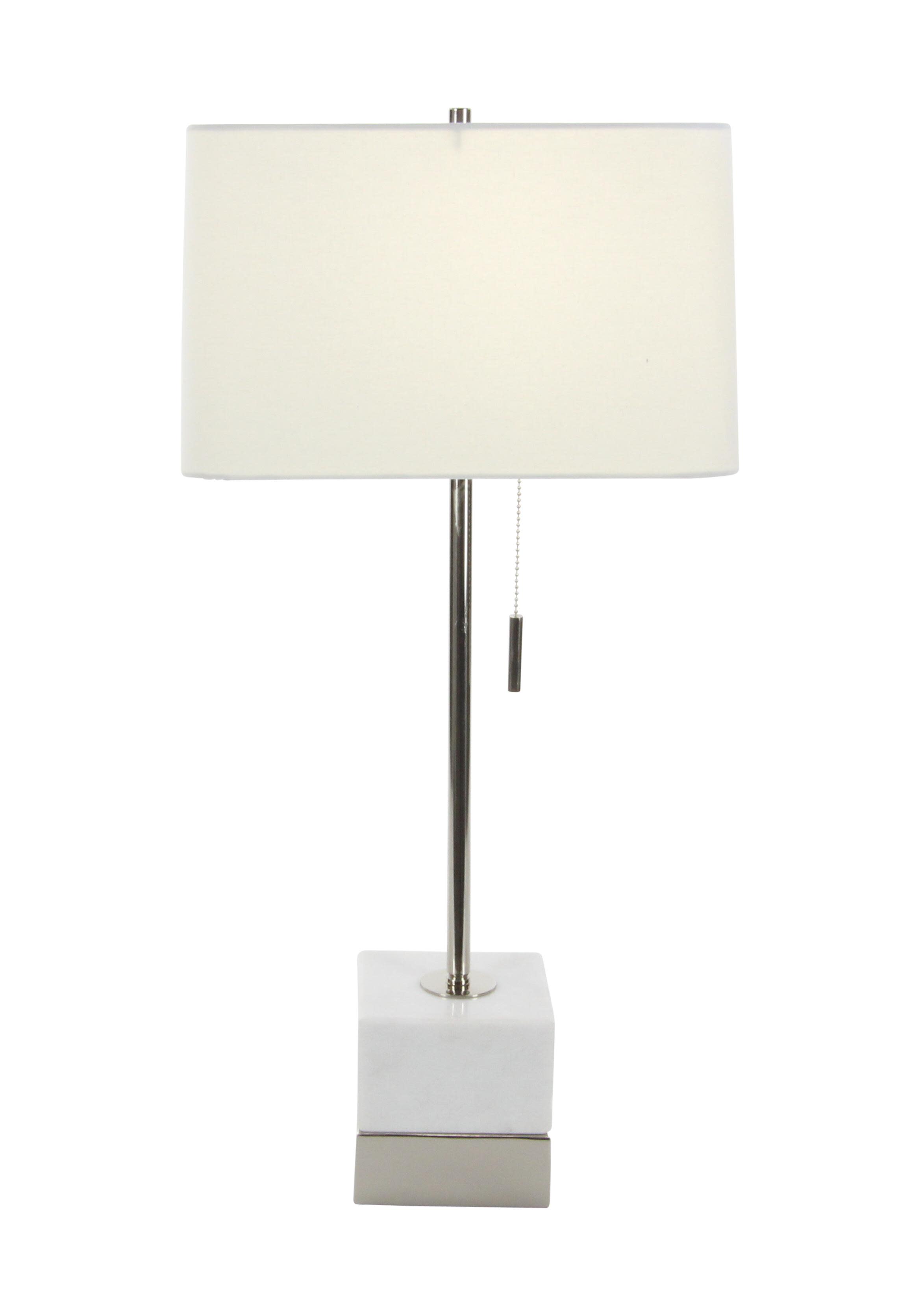 White Marble  Room Buffet Lamp, 12" x 12" x 28"