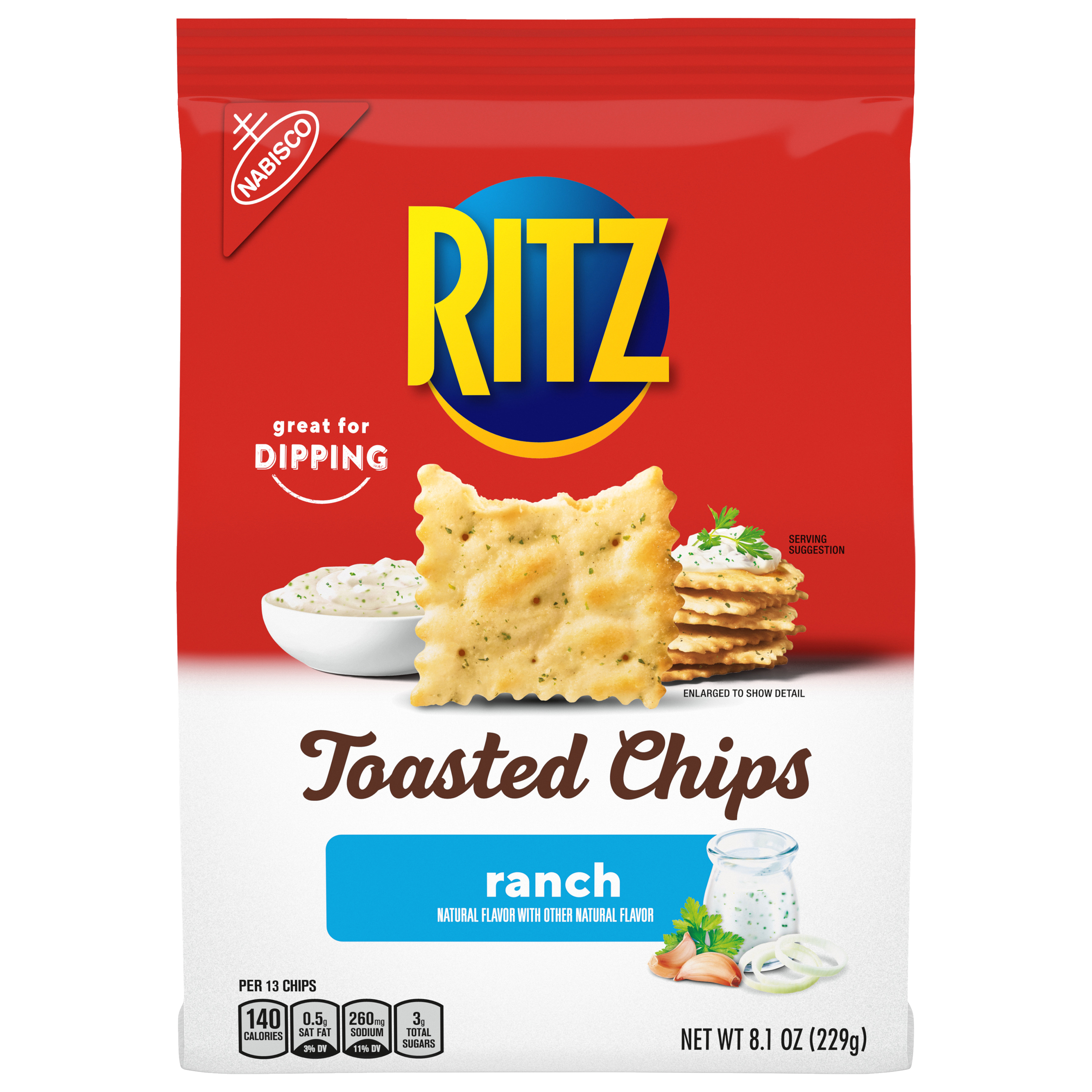 RITZ Toasted Chips Ranch Crackers, 8.1 oz-thumbnail-0