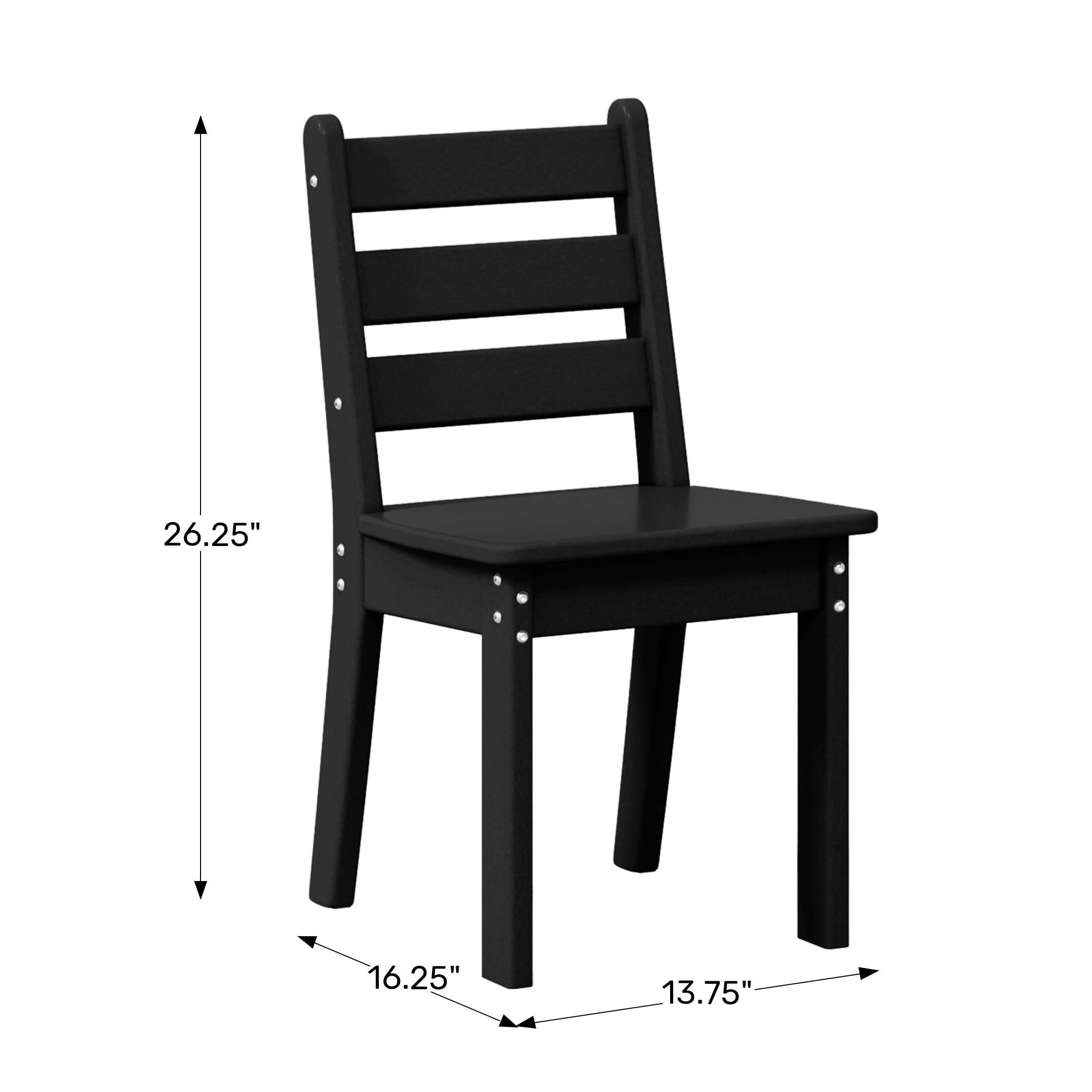 Outdoor HDPE Kids Plastic Toddler Dining Chair (Set of Two)WWT Spec Image