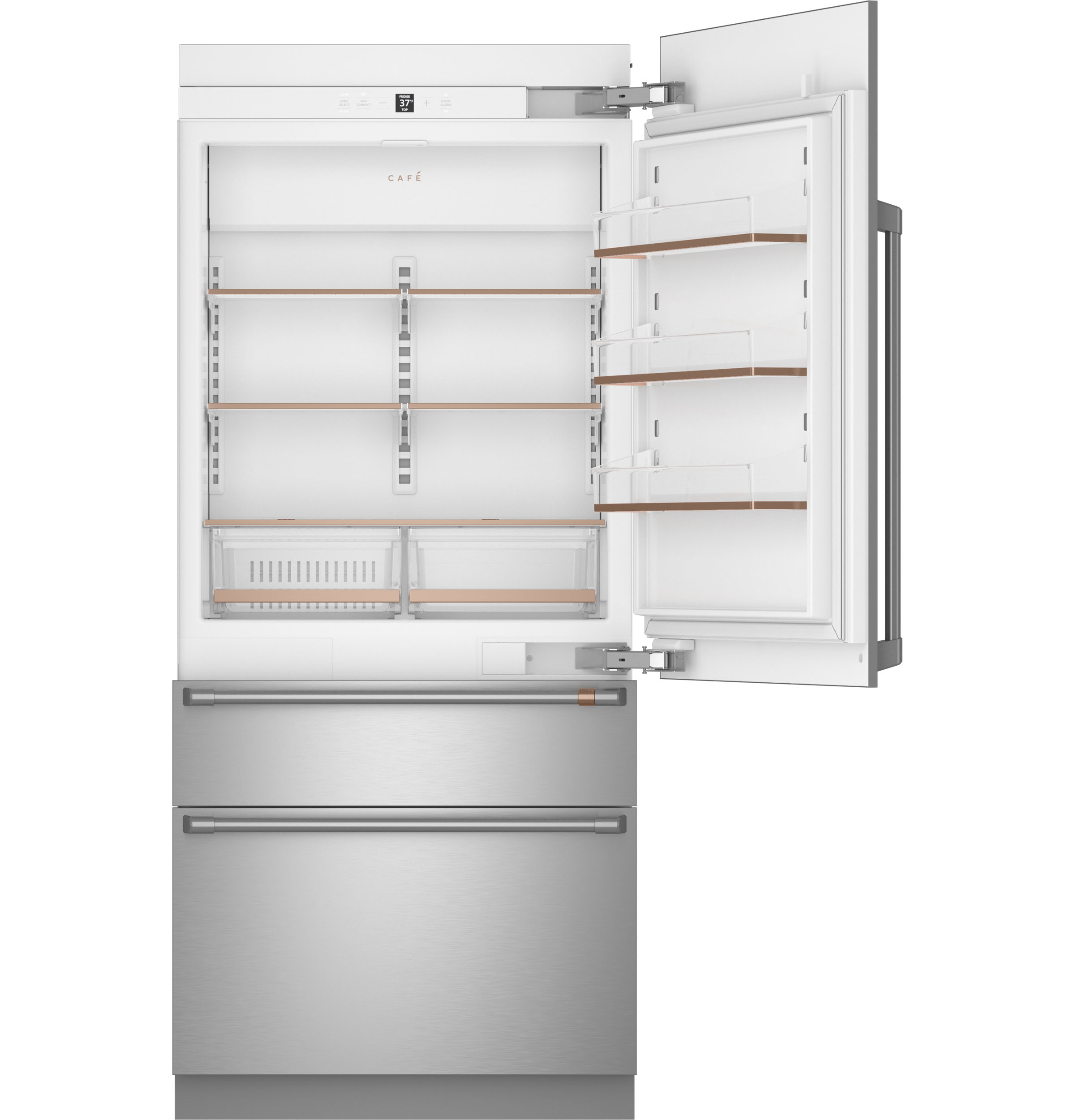 Café™ 36 in.  20.2 Cu. Ft. Stainless Steel Built In Bottom Freezer Refrigerator view 2