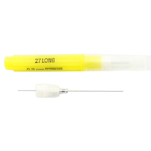 Monoject™ Dental Needle, 27 G Long (1-1/4"), Plastic Hub, Yellow - 100/Box