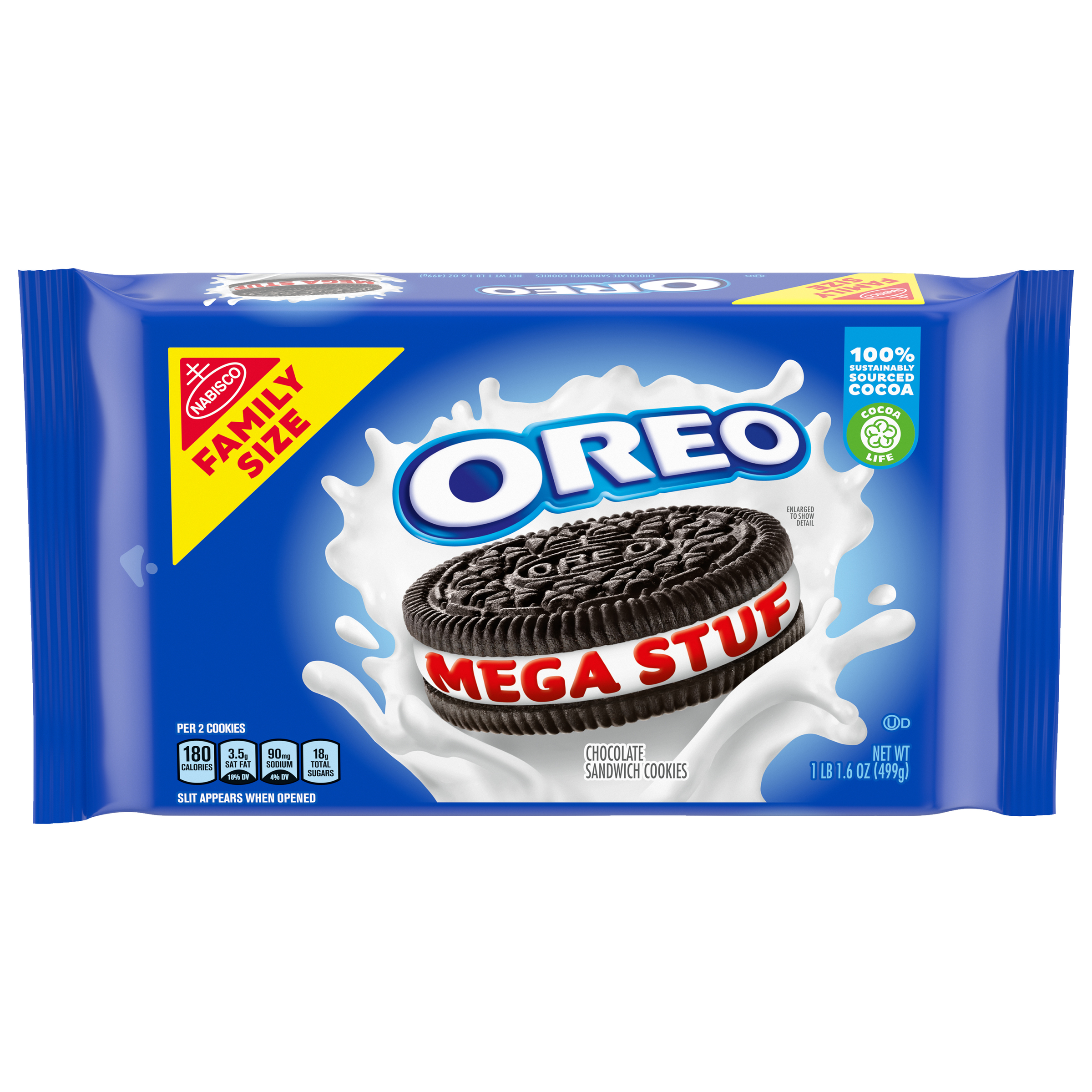 OREO Mega Stuf Chocolate Sandwich Cookies, Family Size, 17.6 oz-thumbnail-0