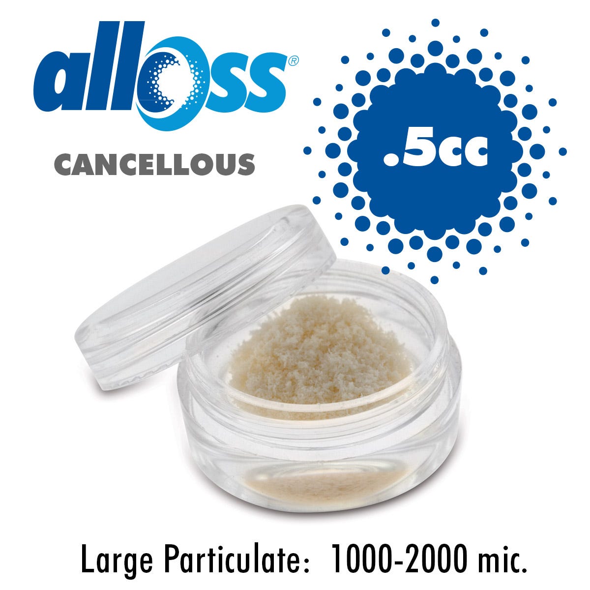 alloOss® Large Particle Cancellous Particulate 1000-2000um (.5cc)