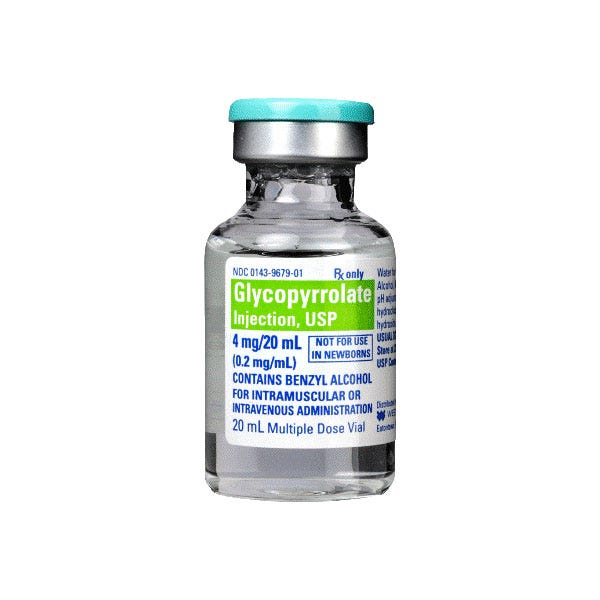 Glycopyrrolate 0.2mg/ml 20ml NON-RETURNABLE IF OPENED