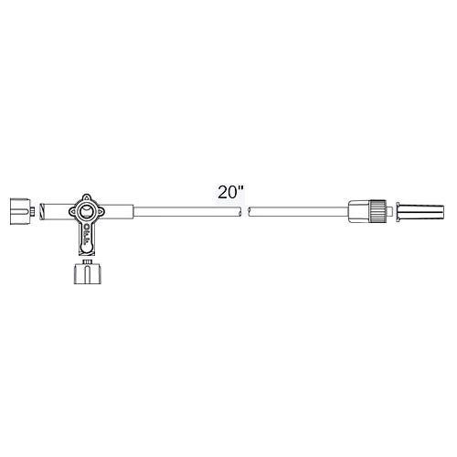 Medex® 4-Way Stopcock Extension Set, 20" w/Male Luer Lock Adapter - 50/Case