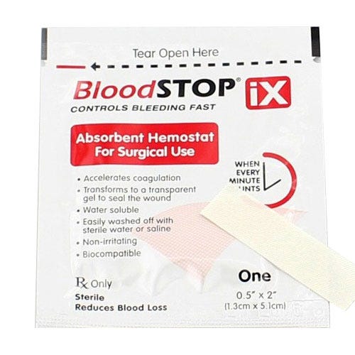 BloodSTOP® iX Hemostatic Gauze, 0.5" x 2", - 24/Box