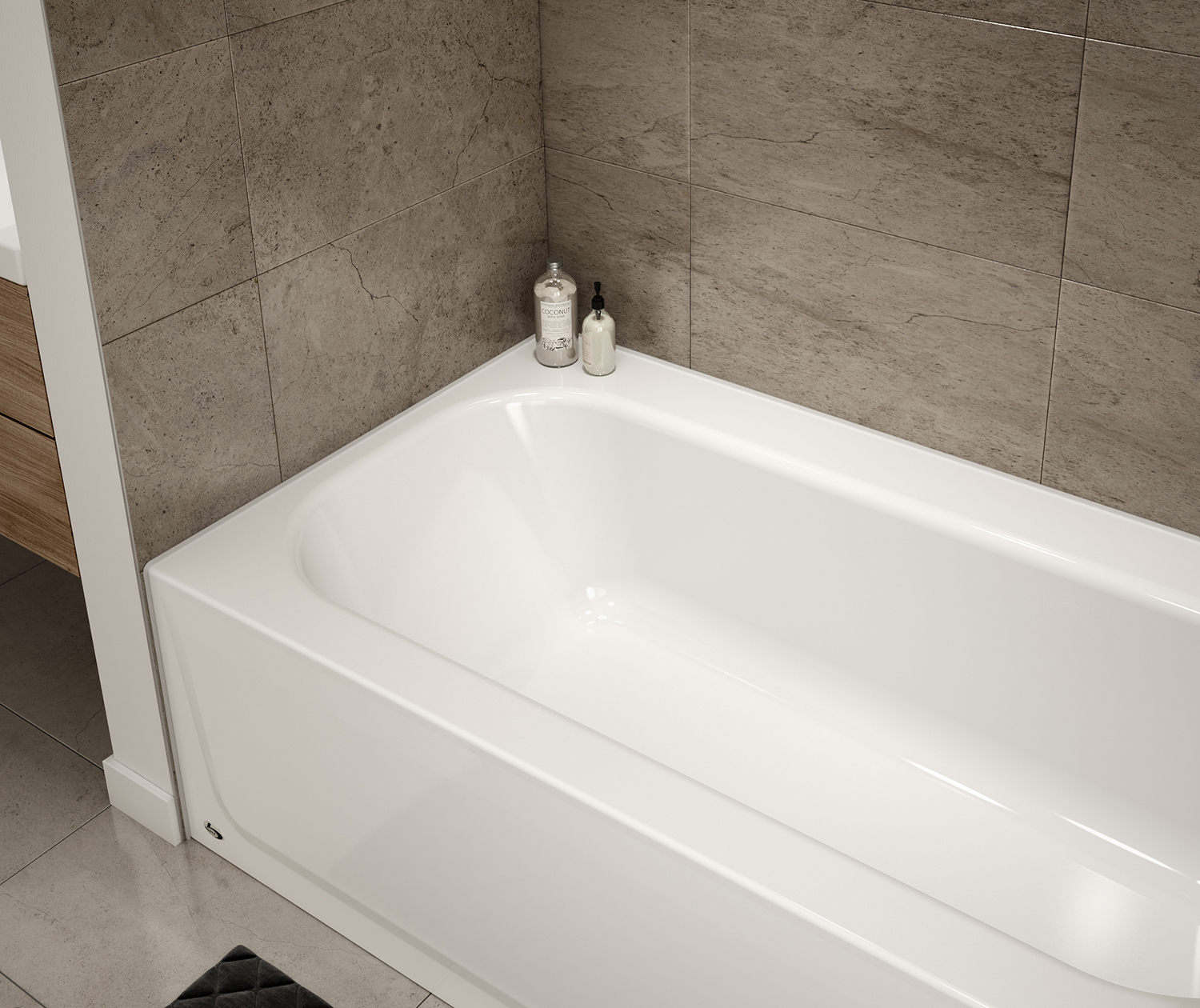 Maui Plus 6032 Right Drain Alcove Bathtub in White view 5