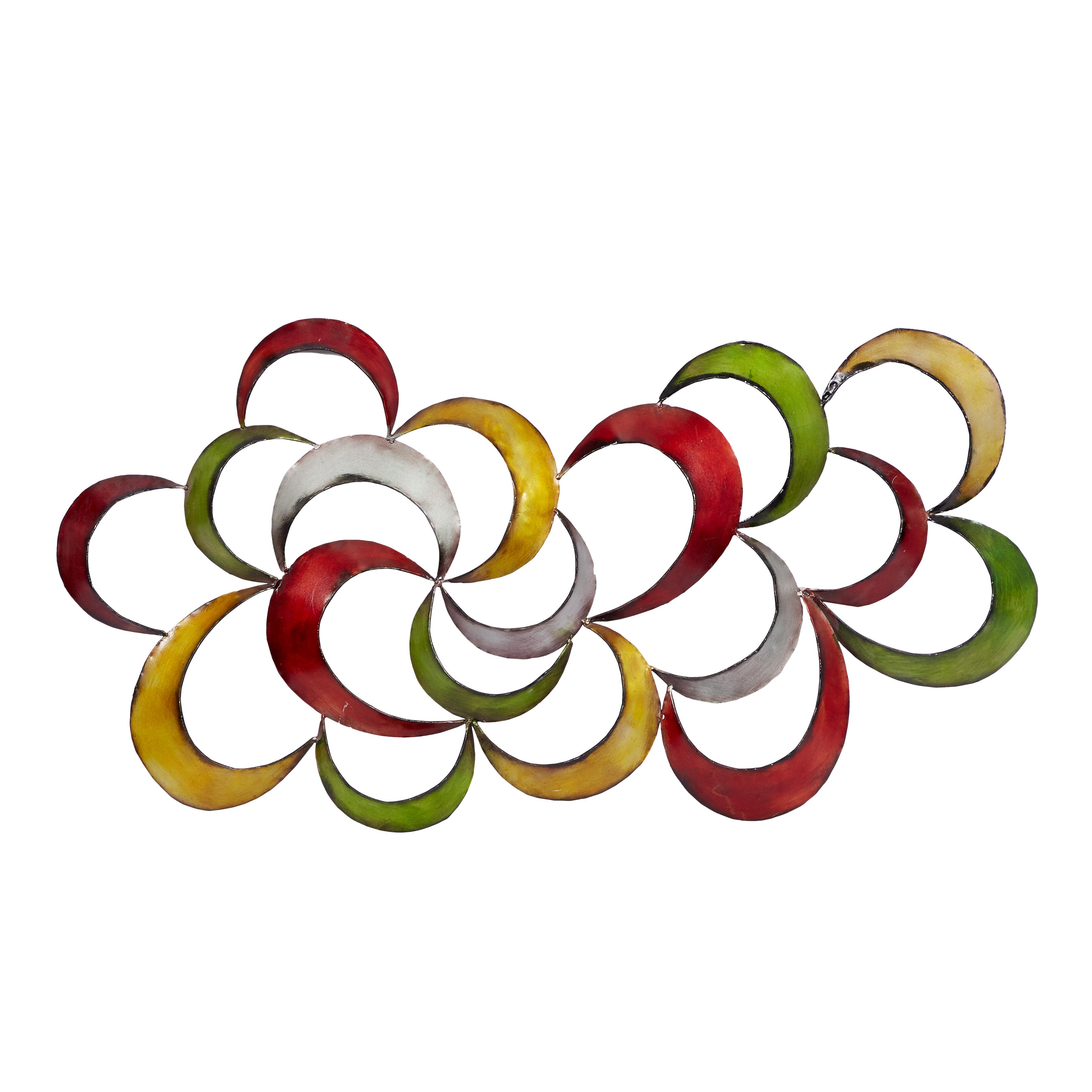 Multi Colored Metal Abstract Scalloped Home Wall Decor, 35" x 1" x 20"