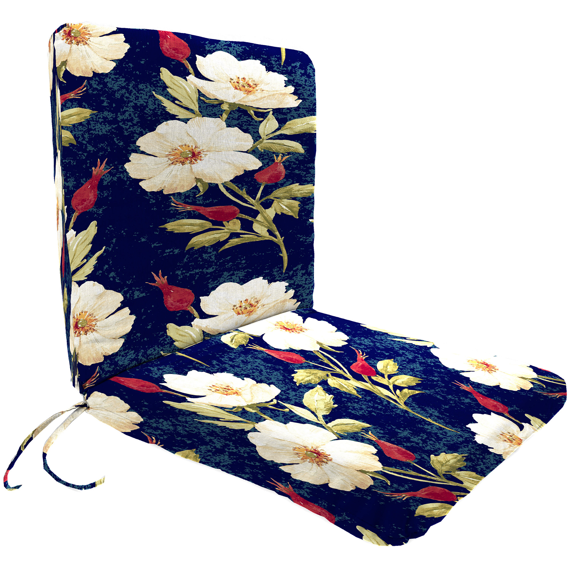 New Outdoor Patio Dining Lounge Chair Cushion with Ties 19" x 37", UV Treated - Picture 6 of 9