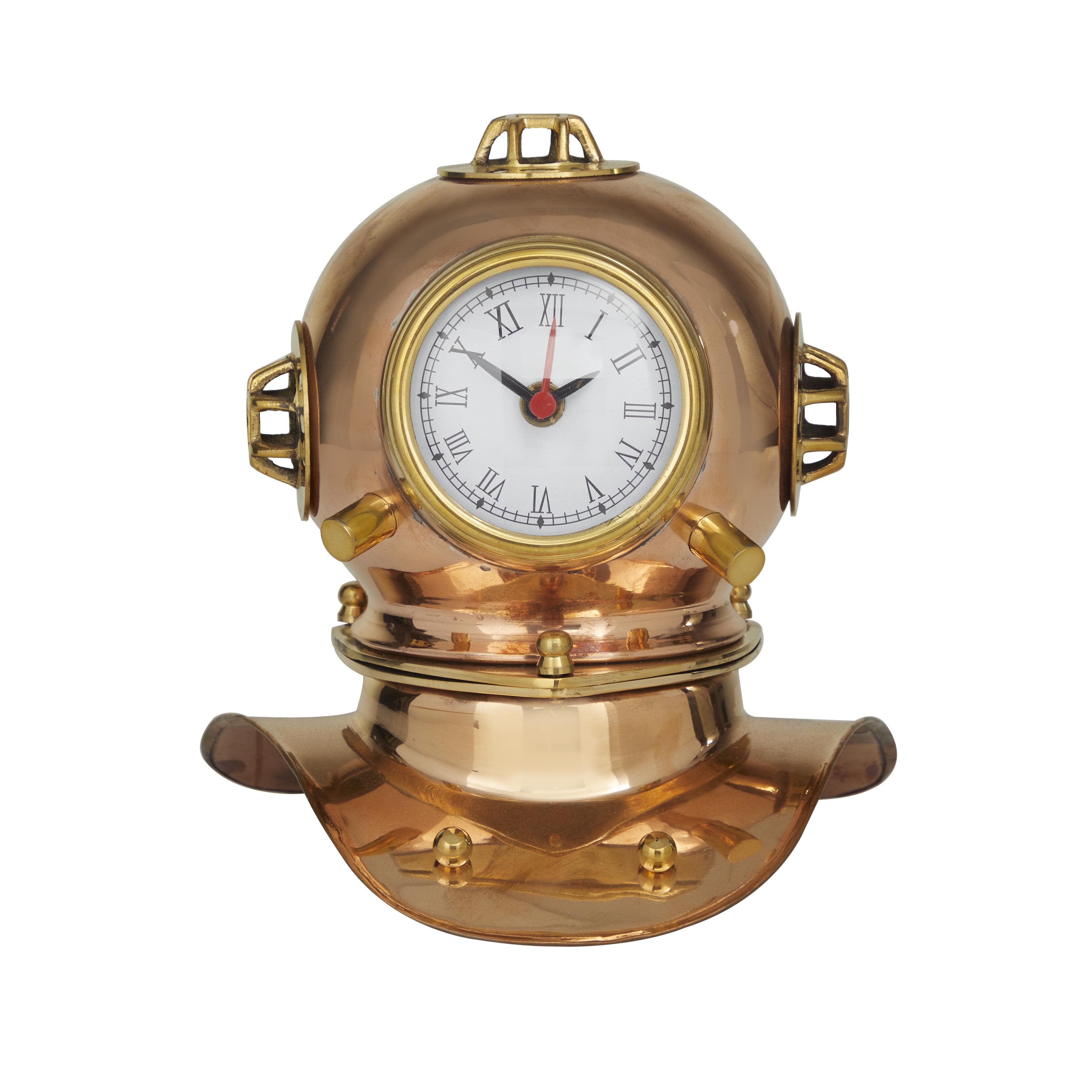 copper brass  Diver Helmet Decorative Clock, 8" x 7" x 8" ( similar to stock photo) 