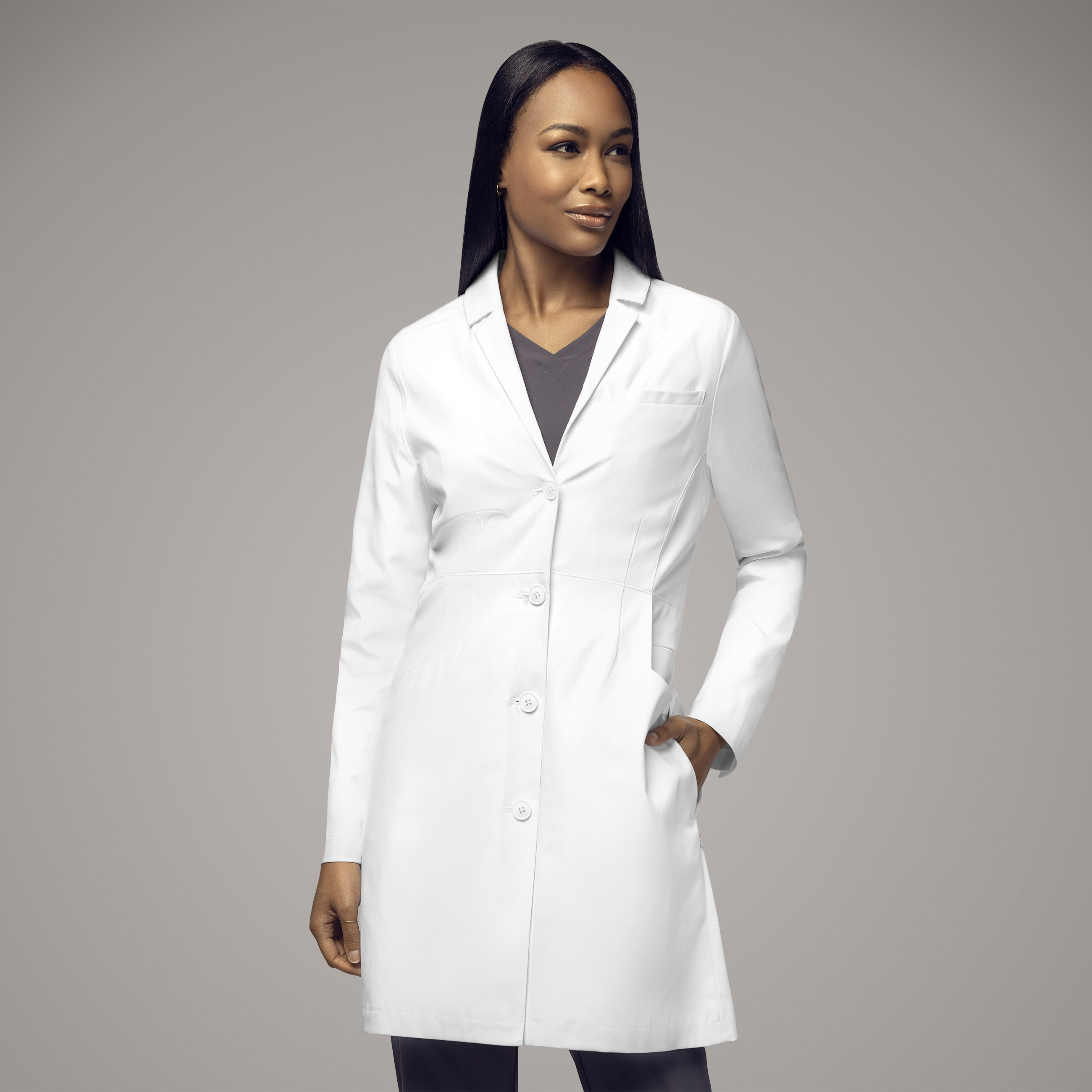 WonderWink Slate Women&#8216;s 35 Inch Doctors Coat-WonderWink