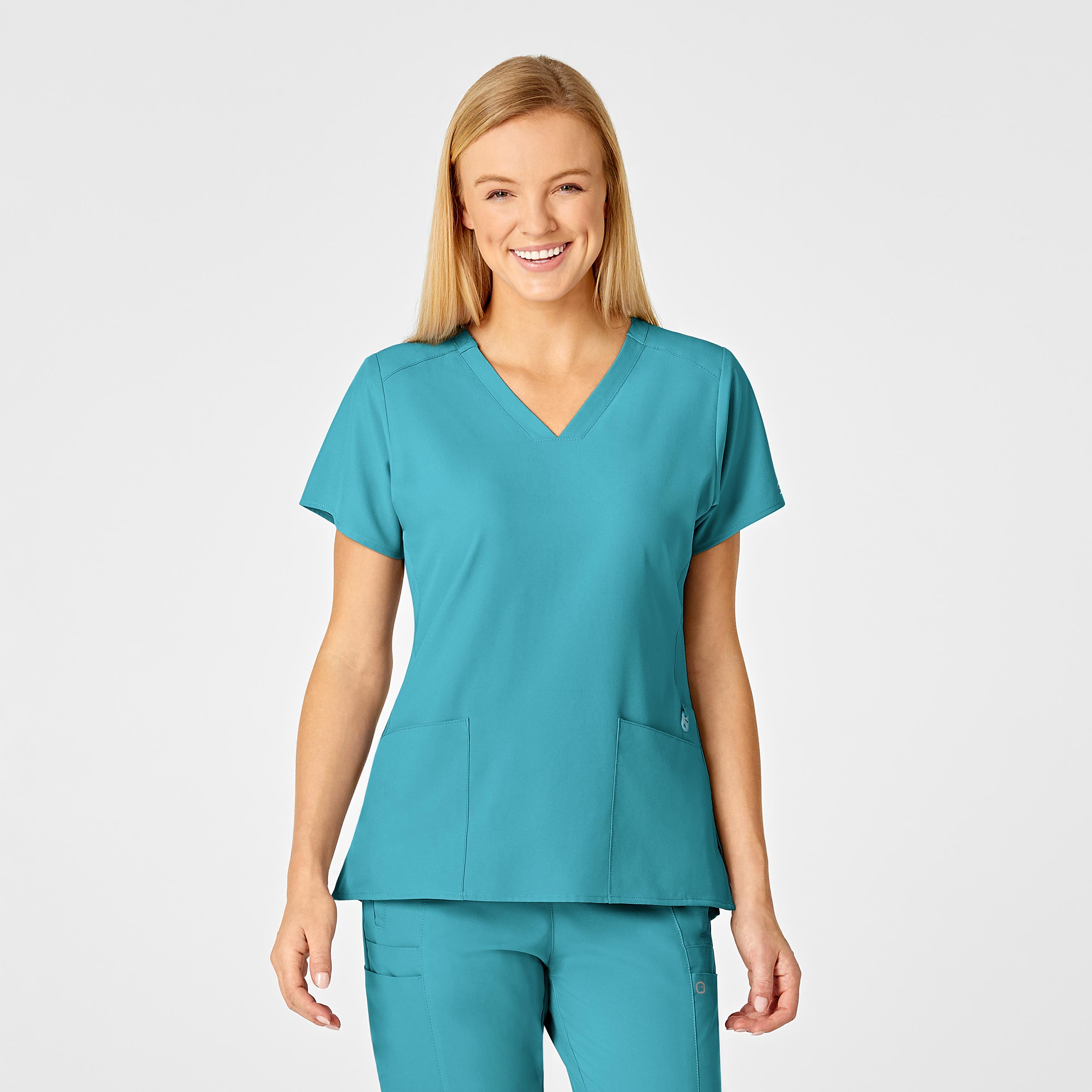 W123 Wink 6555 Women&#8216;s High-Low Hemline V Neck Medical Uniform Top with 4 Pockets WSL-Wonder Wink