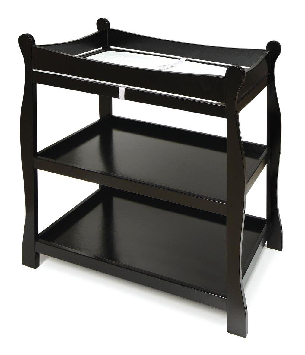 Sleigh Style Baby Changing Table - Black