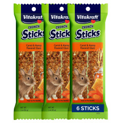 Image of Vitakraft Crunch Sticks Rabbit Treat Carrot & Honey Glazed Mltipk-6 Sticks