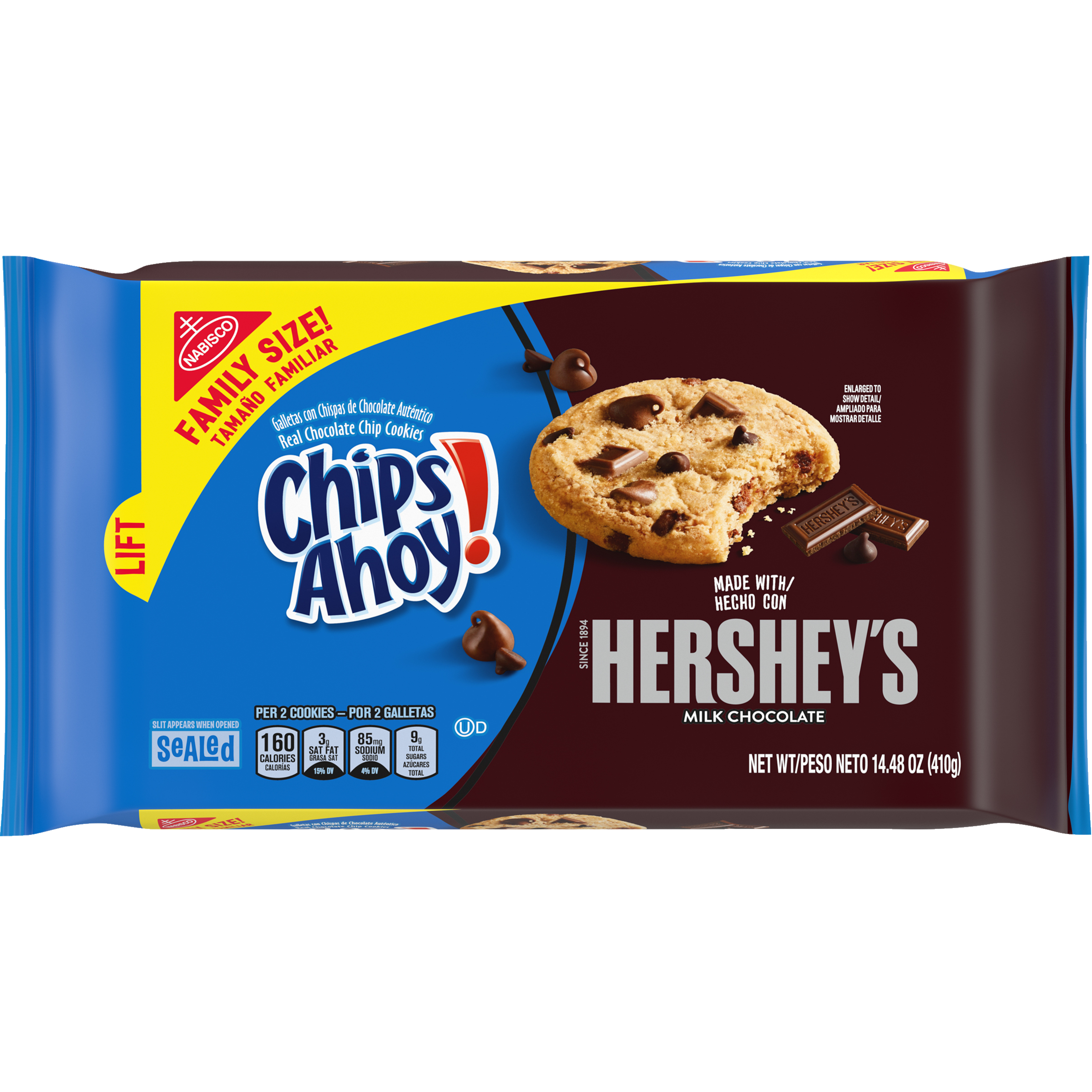 CHIPS AHOY! Hershey's Milk Chocolate Chip Cookies, Family Size, 14.48 oz-thumbnail-2
