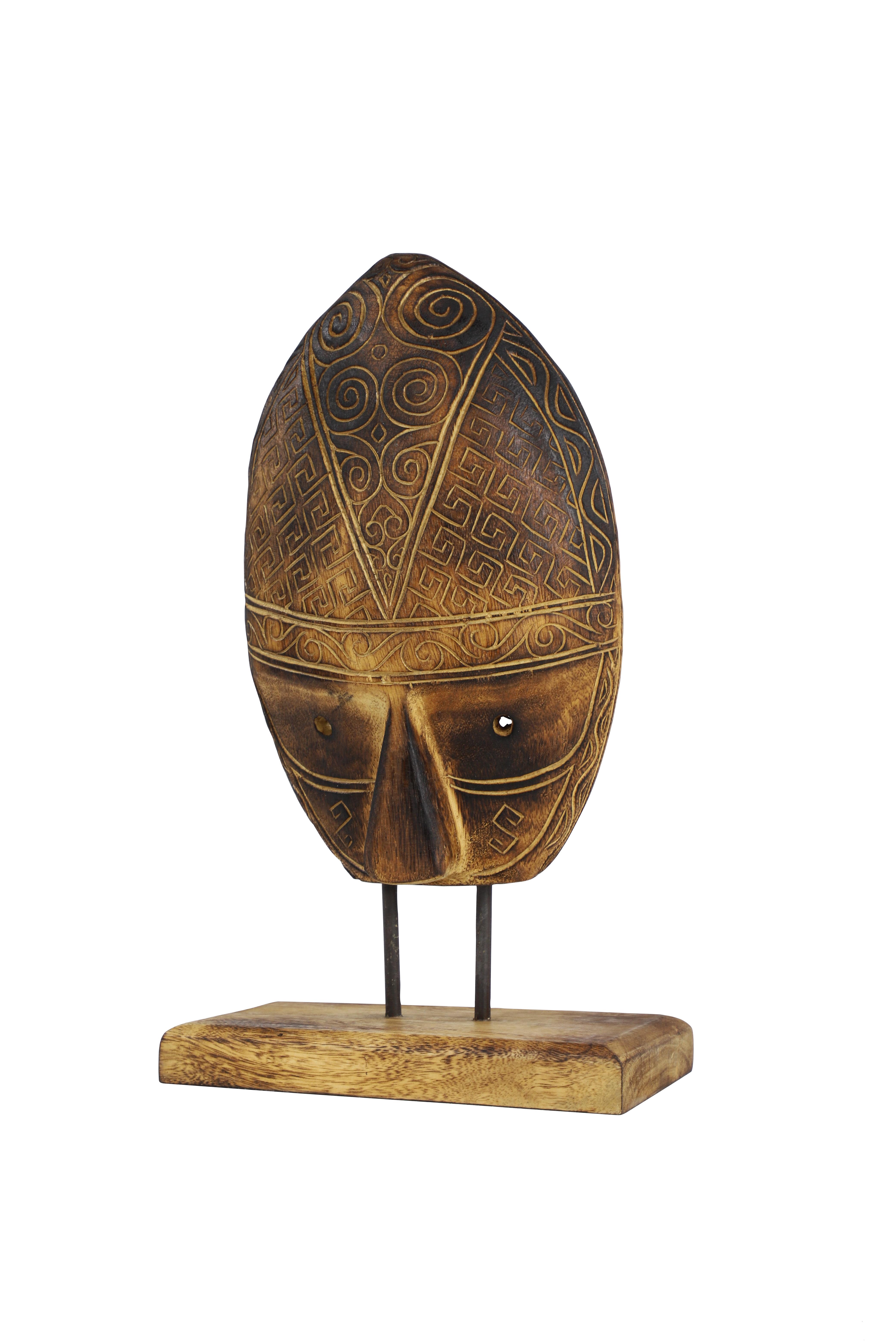 Brown Wood Sculpture 11" x 6" x 18"
