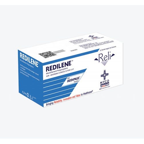 Reli® Redilene Polypropylene Blue Monofilament Sutures, 5-0, MP-3 (P-3 or C3), Precision Reverse Cutting, 18" - 12/Box