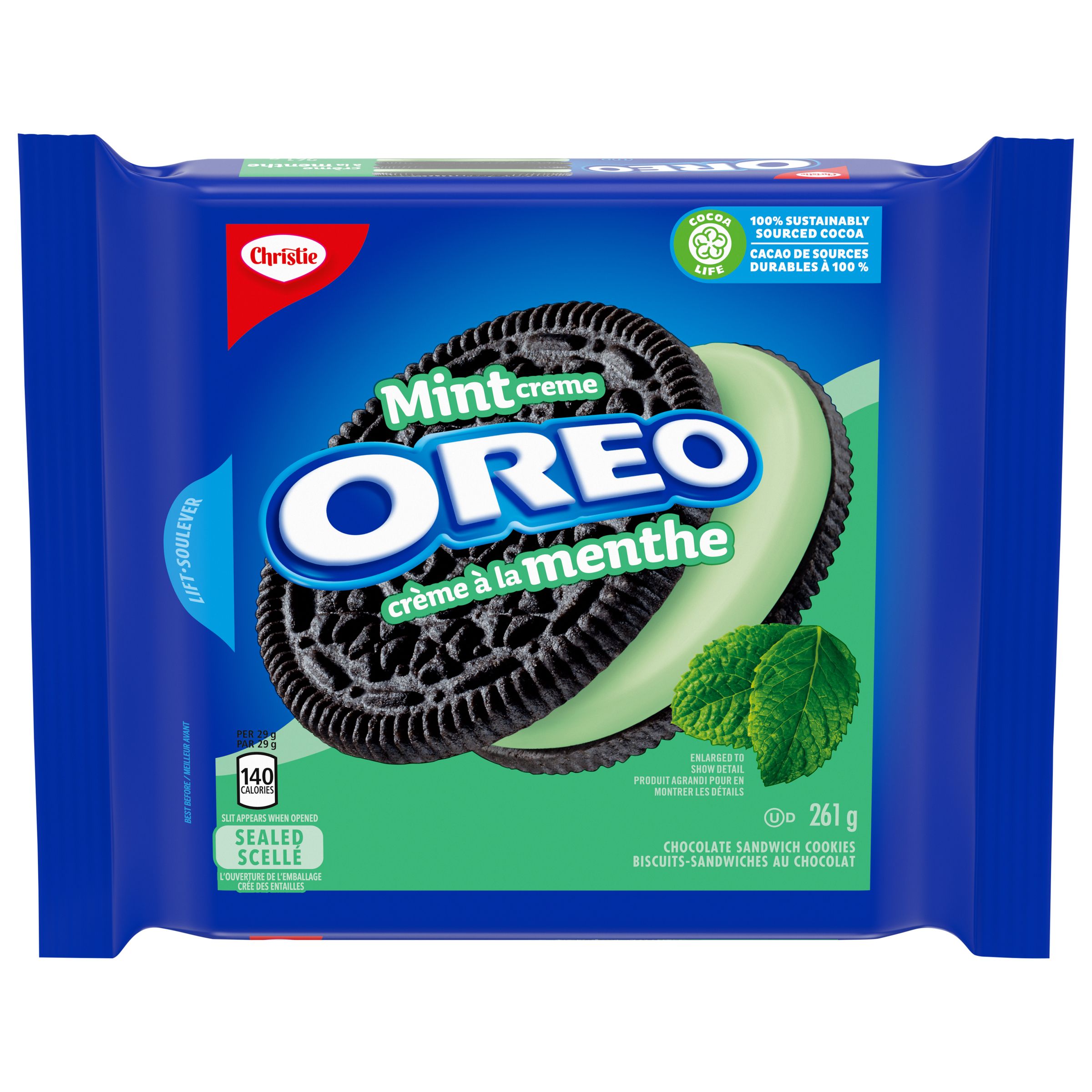 Oreo Mint Crème Sandwich Cookies, 261G-0