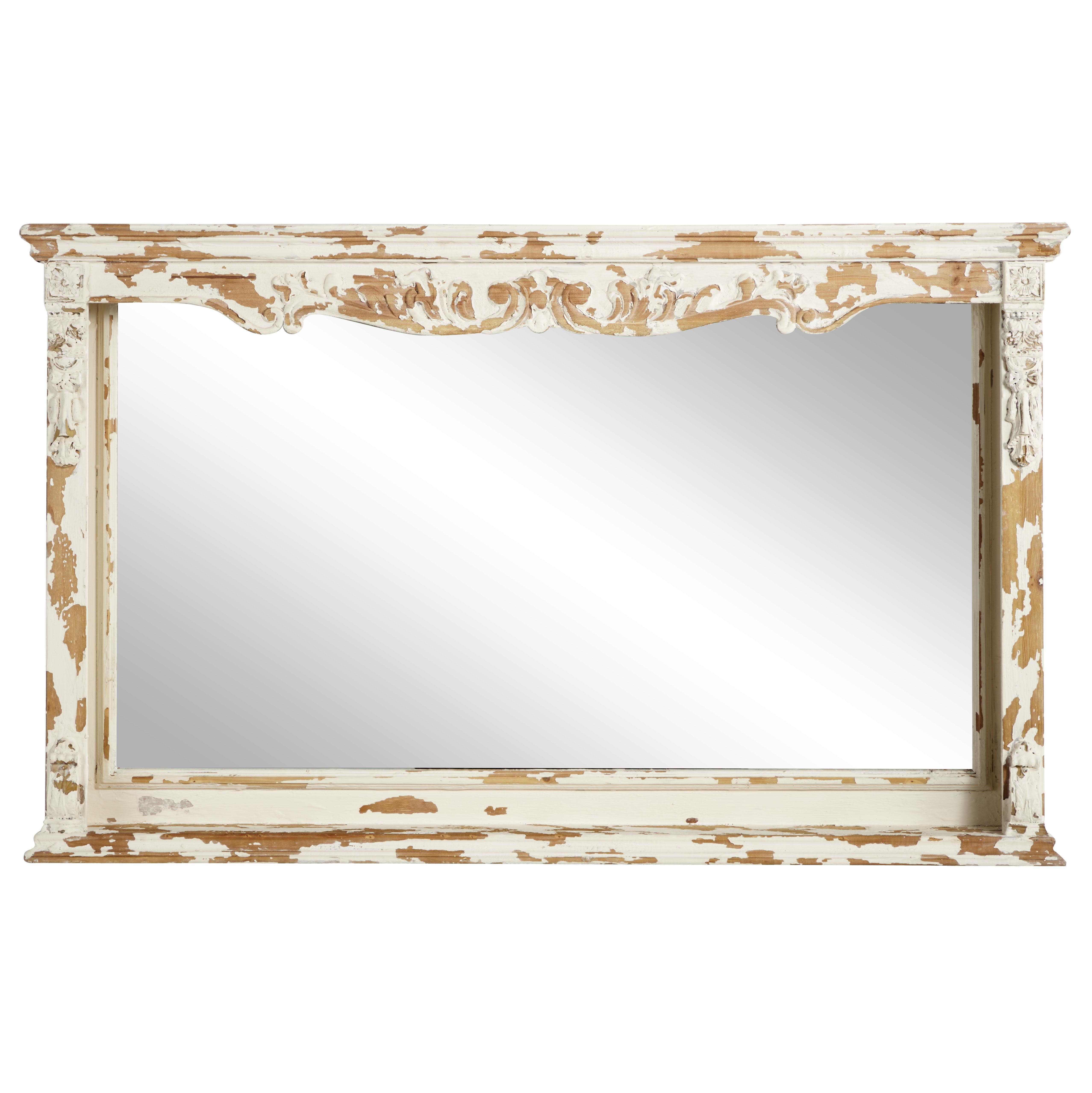 White Resin  Wall Mirror, 50" x 5" x 30"