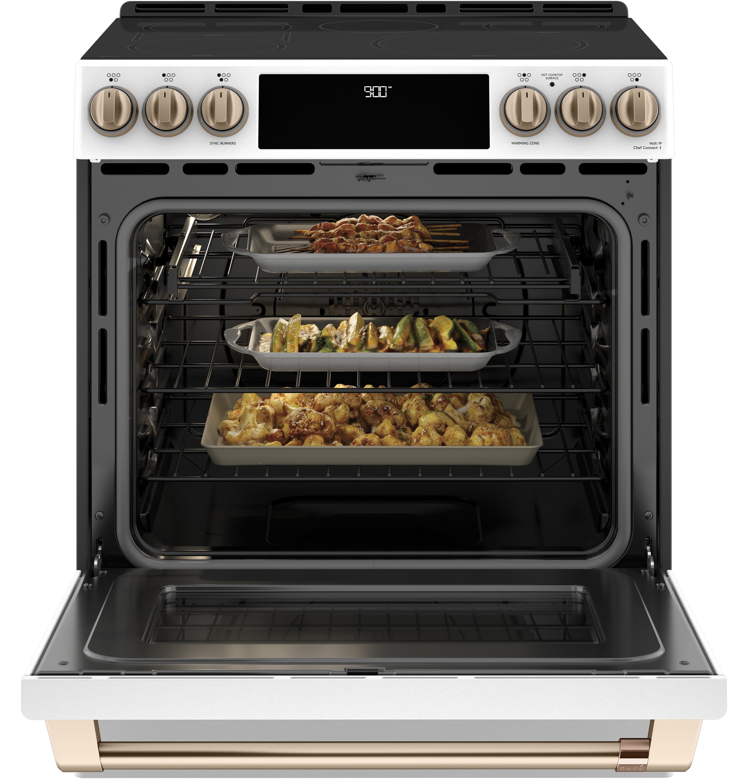 30" S/I — Induction RG — 5 Element — Slf Cln w/ Stm Cln Opt — Sgl Oven w/ Wrmg Drwr — True European Conv w/ Precise Air — Slf Cln Roller Rck — ADA Compliant — Connectable via built-in WiFi view 3