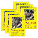 Strathmore 300 Series Newsprint Pad Tape Binding 50 Sheet 9x12  inch Pack of 6