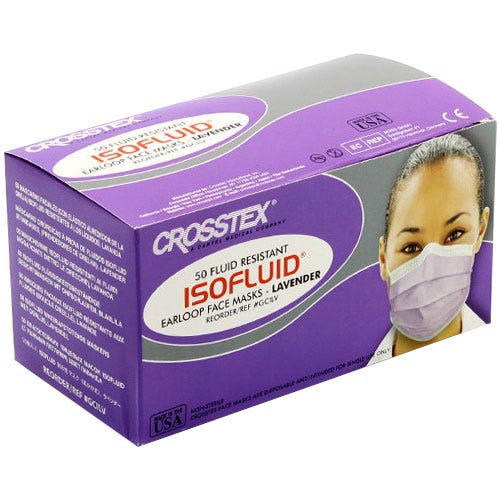 Isofluid® Mask Earloop, Lavender, Level 1 - 50/Box