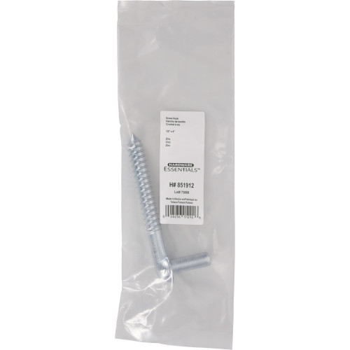Hardware Essentials Gate Screw Hook Zinc (1/2" x 4")