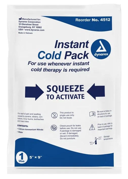 Cold Pack Instant 5" x 9"   Plastic Backing, 24/Case