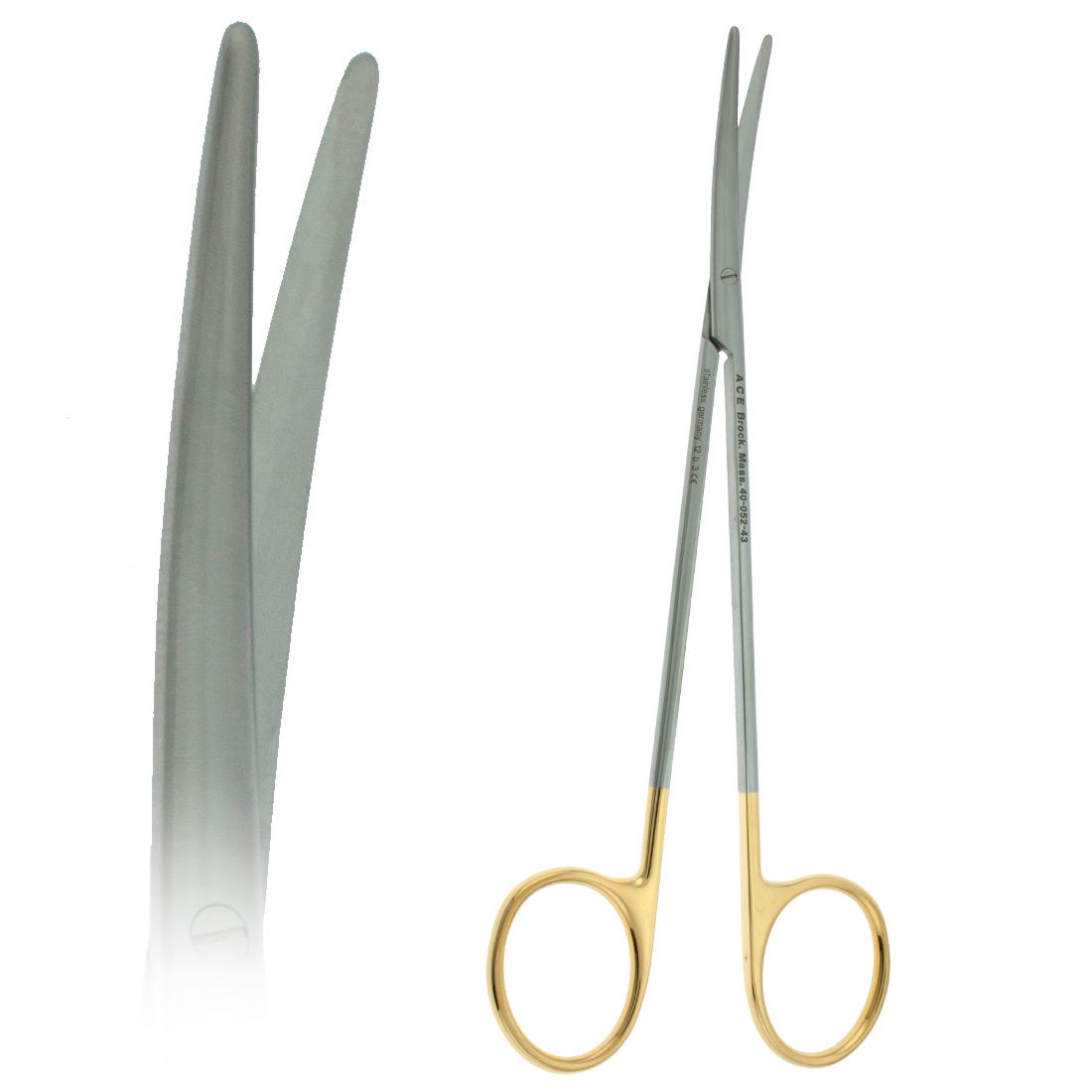 ACE Metzenbaum Scissors, delicate, curved, blunt, tungsten carbide tips