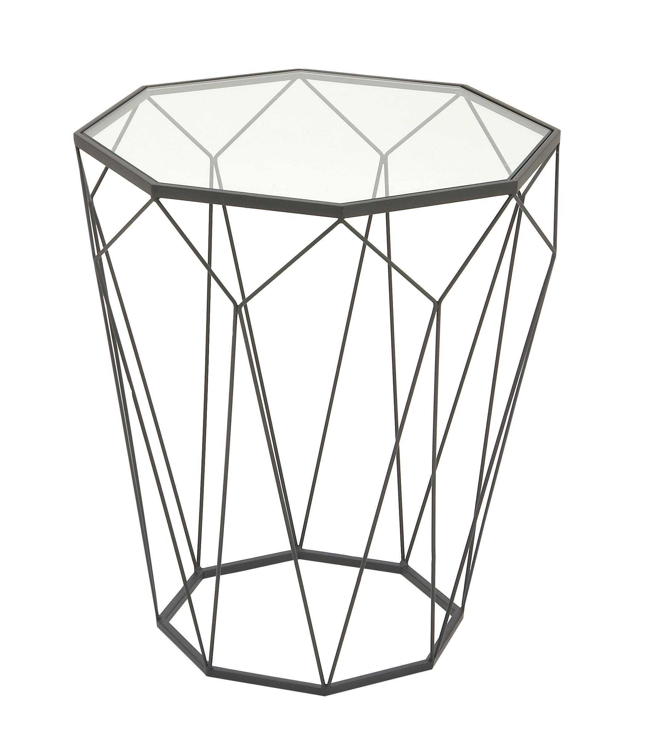 Black Metal  Accent Table, 20" x 20" x 22"