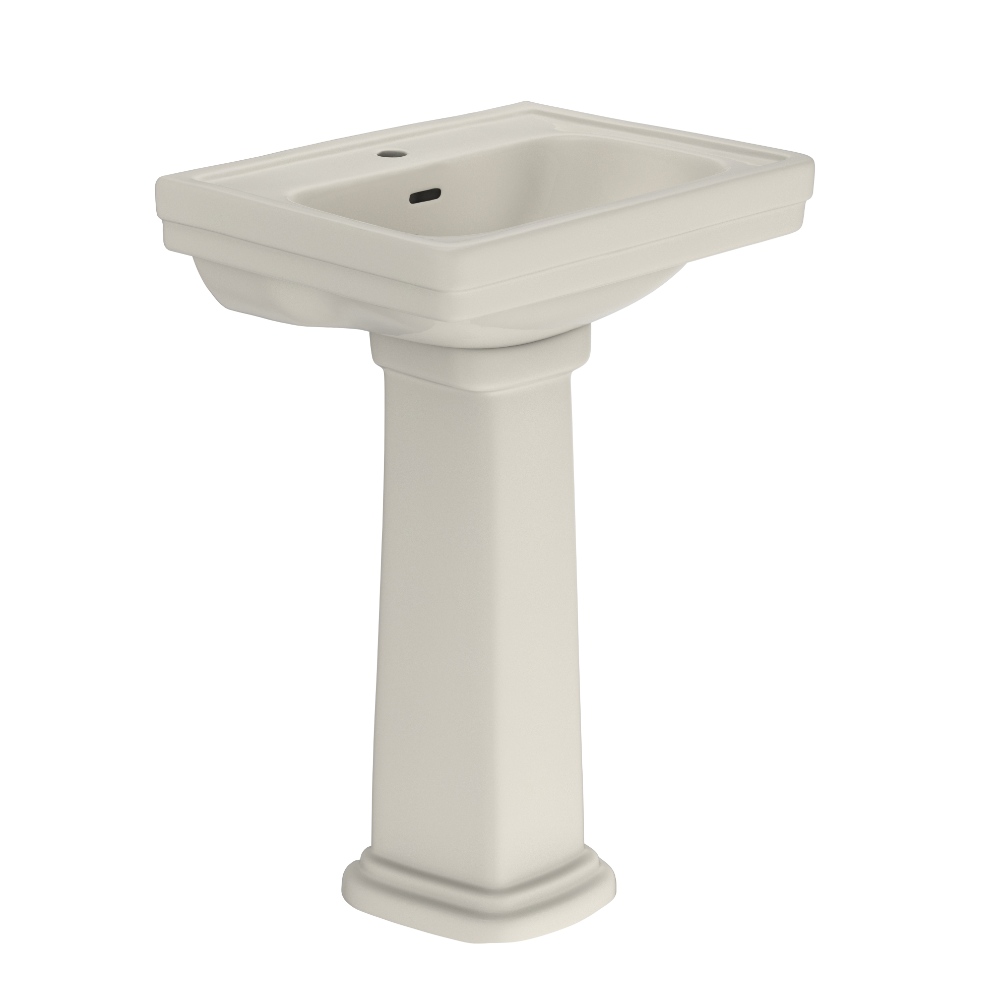 TOTO Promenade 24" x 19-1/4" Rectangular Pedestal Bathroom Sink for Single Hole Faucets, Sedona Beige, Vitreous China, LPT532N#12