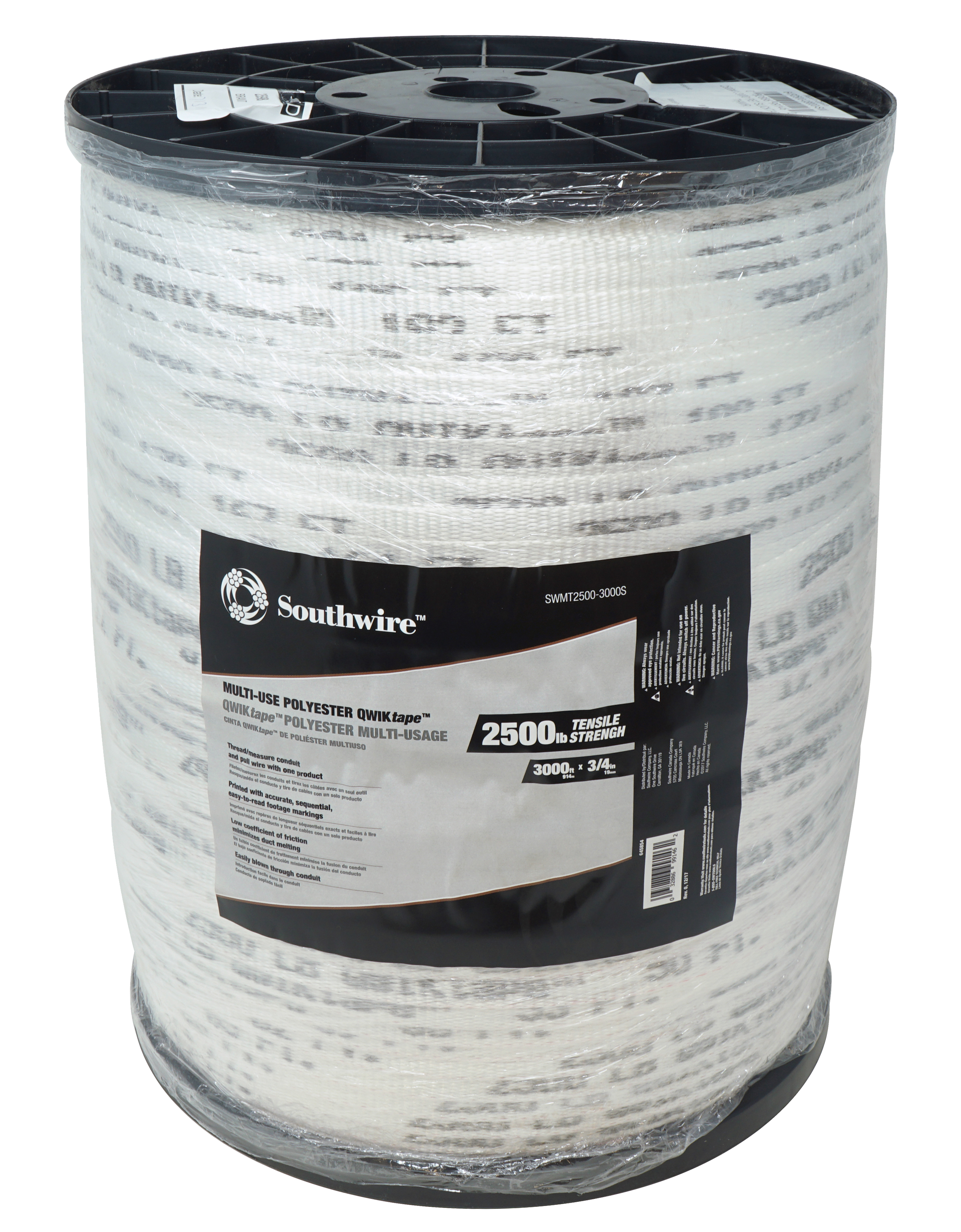 Product image for Southwire SWMT2500-3000S (64585401) QUIKtape™ Conduit Pulling Tape, 3/4" x 3000ft, 2500lb Tensile Strength
