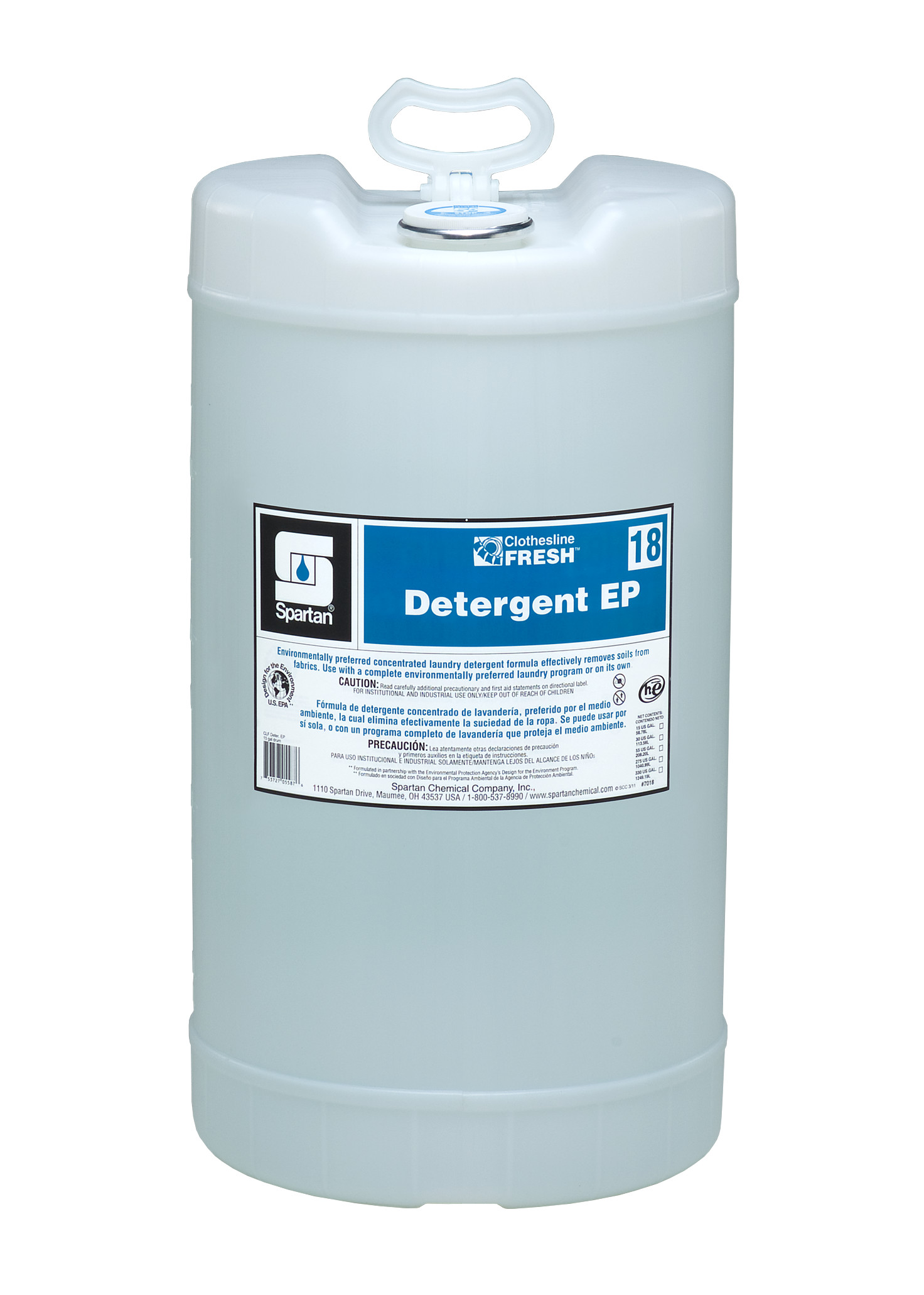 Spartan Chemical Company Clothesline Fresh Detergent EP 18, 15 GAL DRUM