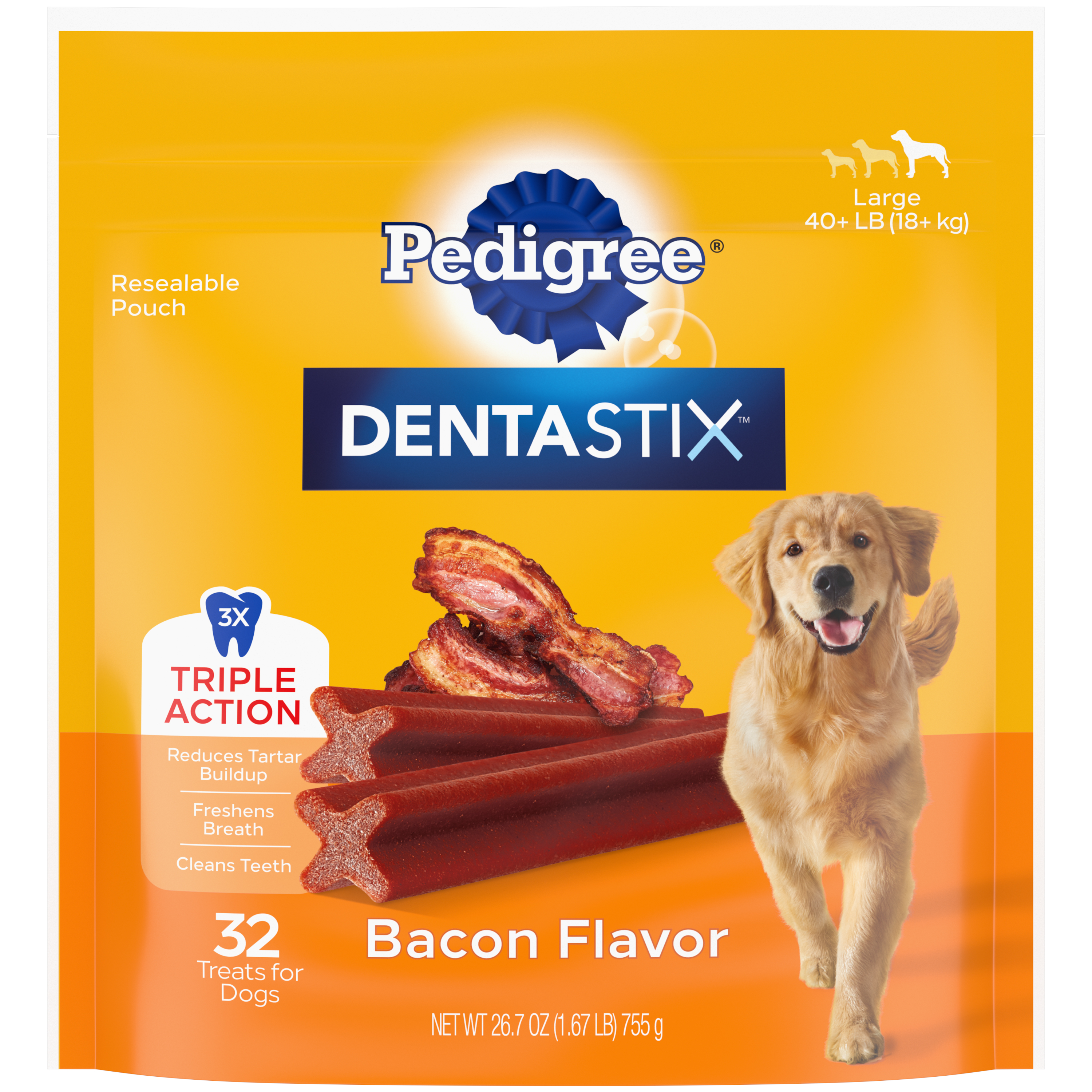 1.67# Pedigree Dentastix Large Bacon 32ct - Health/First Aid