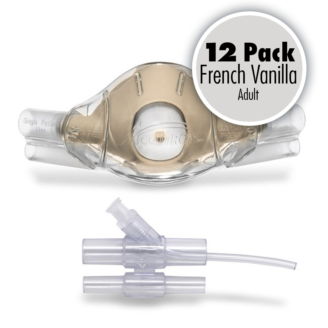 ClearView Nasal Hood with CO2 Adapter, Adult, French Vanilla - 12/Box