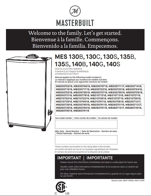 Instruction Manual For Masterbuilt Electric Smoker
