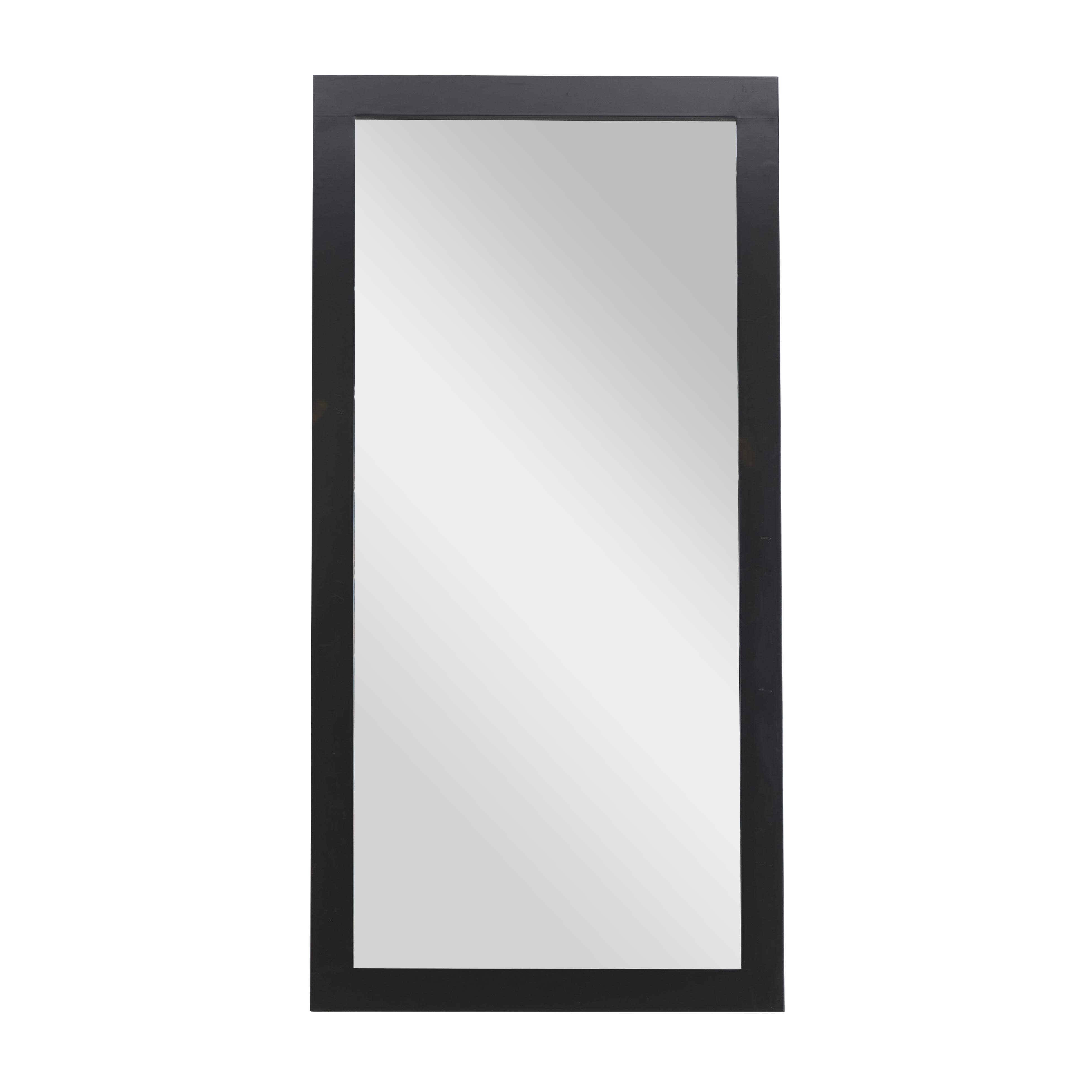 Black Wooden  Room Wall Mirror, 33" x 1" x 65"